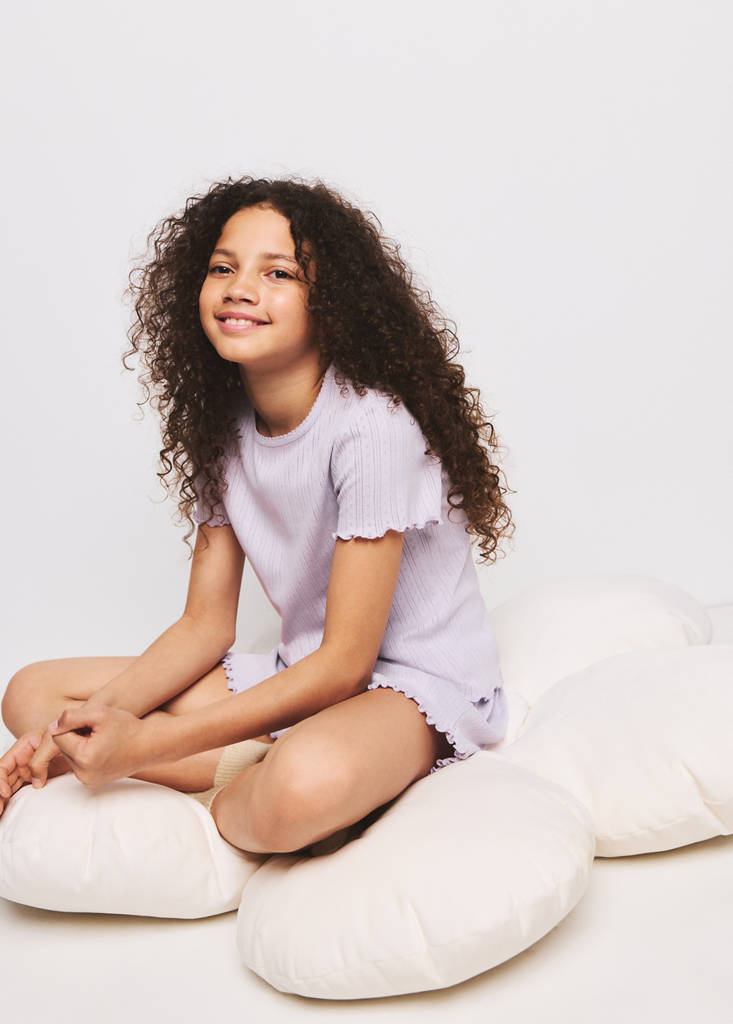 Short ribbed pyjama — Lilac