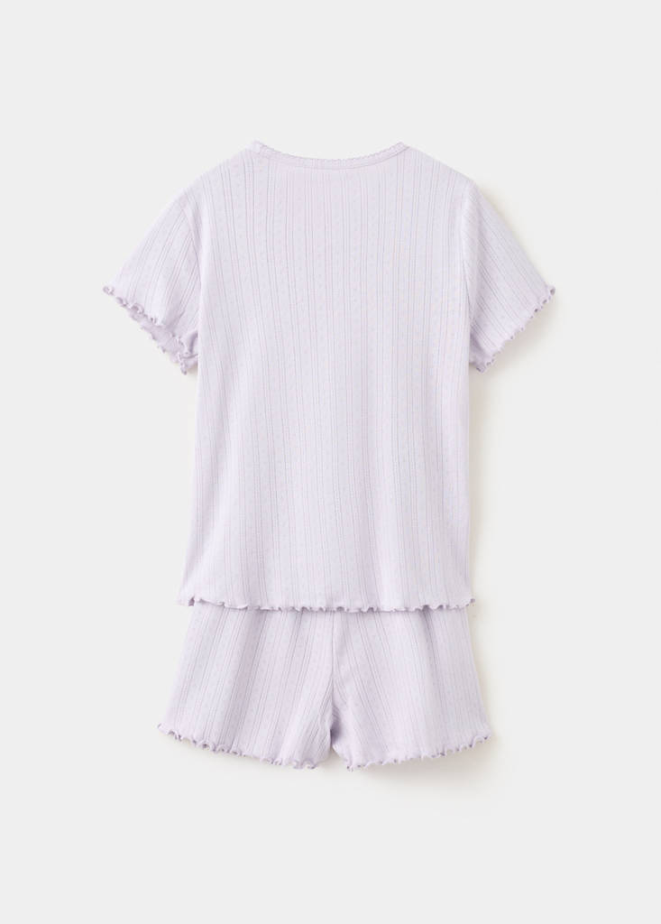 Short ribbed pyjama — Lilac