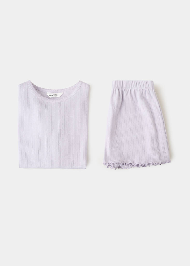 Short ribbed pyjama — Lilac