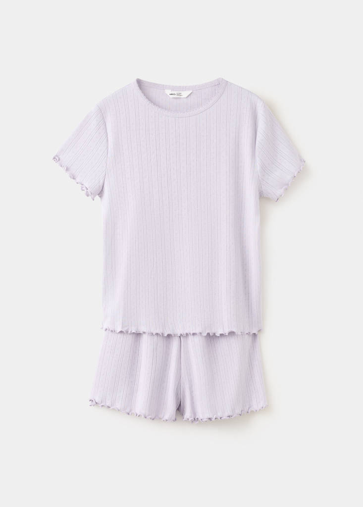 Short ribbed pyjama — Lilac