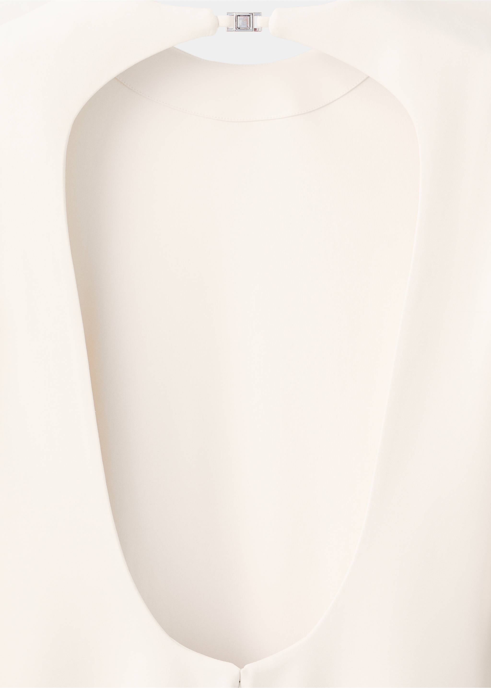 Robe ouverte dans le dos avec poignets fleuris - Détail de l'article 0, Écru. Ref: 27035996-00.