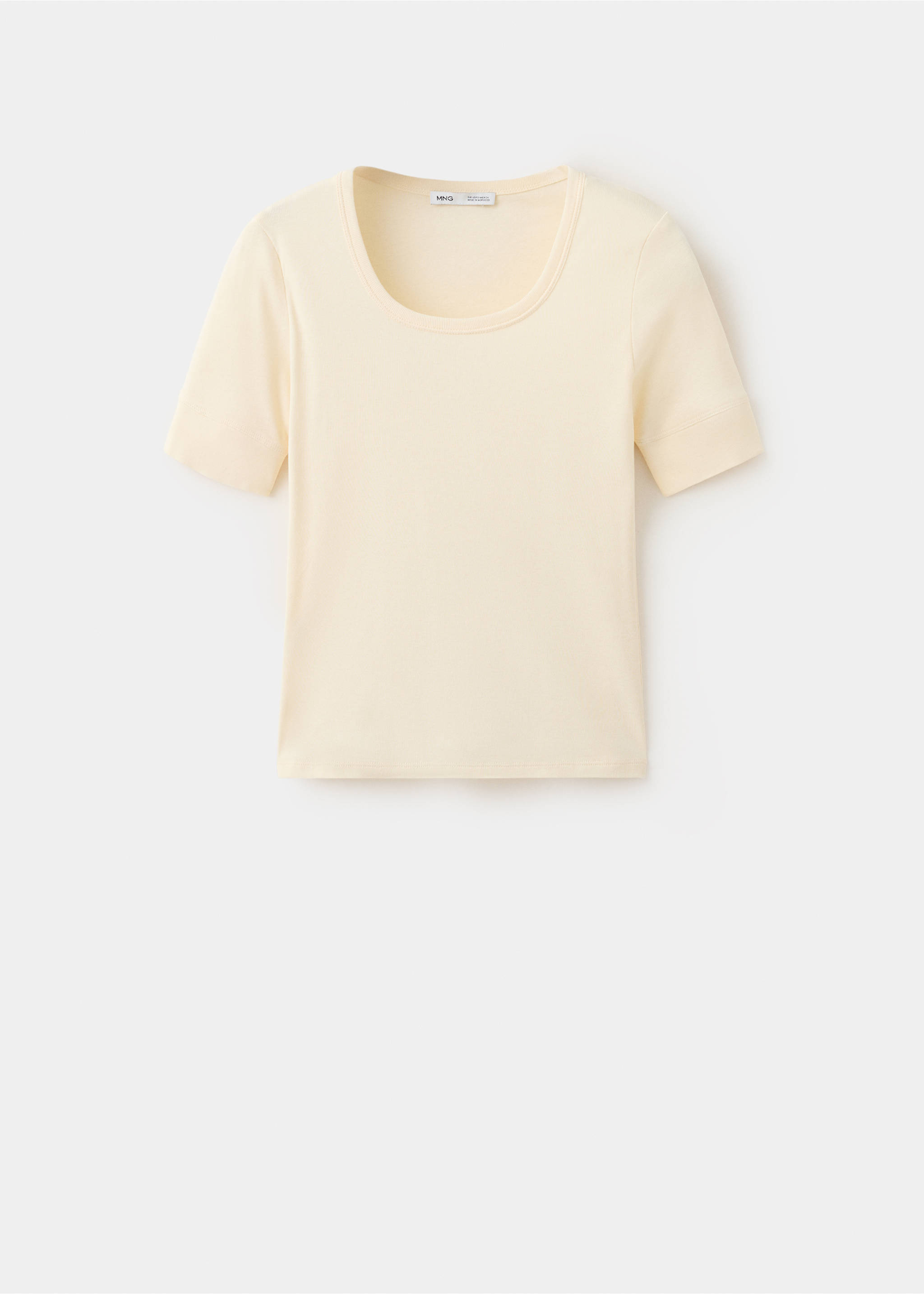 เสื้อยืดแขนสั้นทรงเข้ารูป - สินค้าที่ไม่มีแบบ, สีขาวนวล. Ref: 27035998-00.