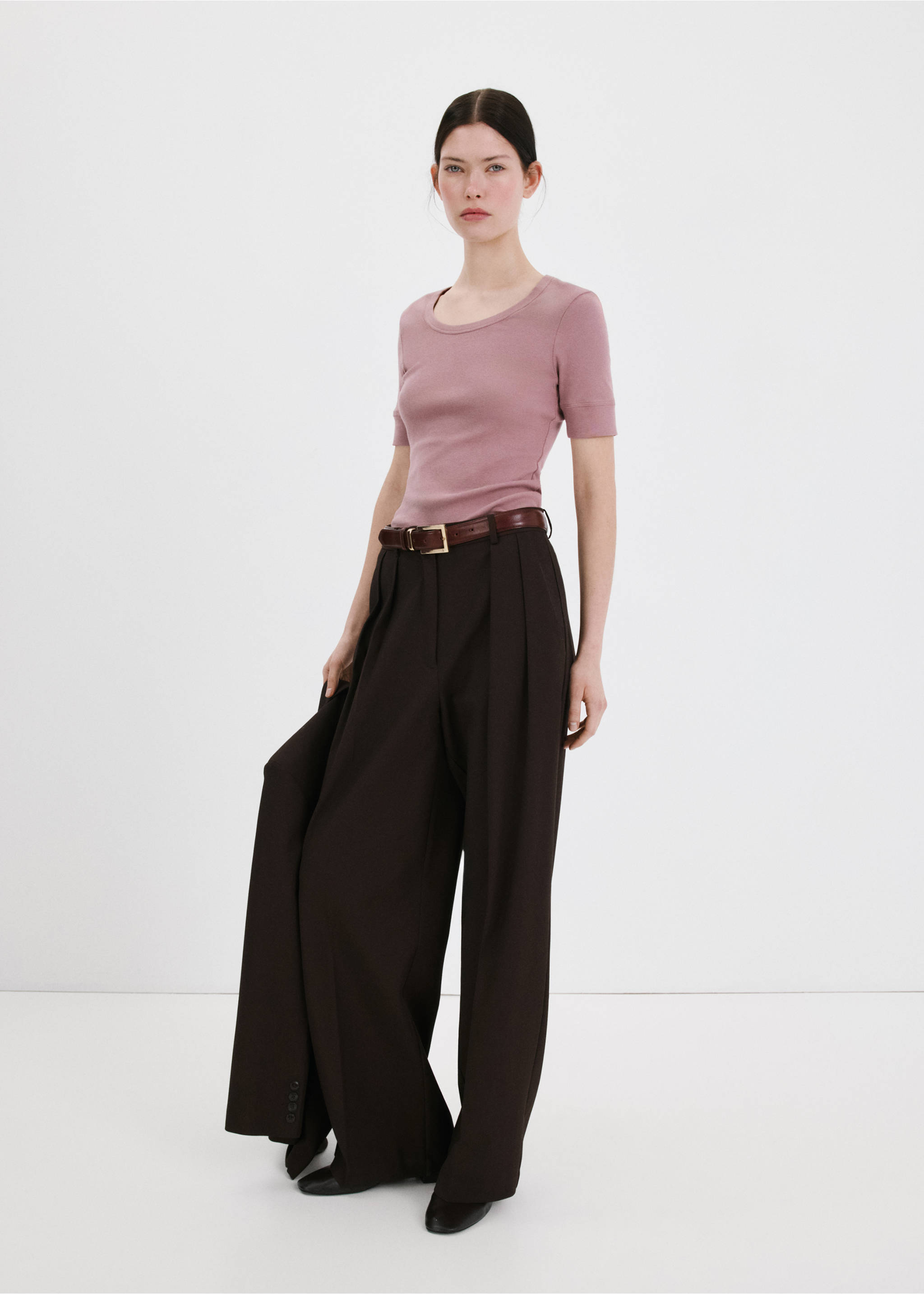 Short-sleeved fitted t-shirt - General plane, Light/Pastel Purple. Ref: 27035998-00.