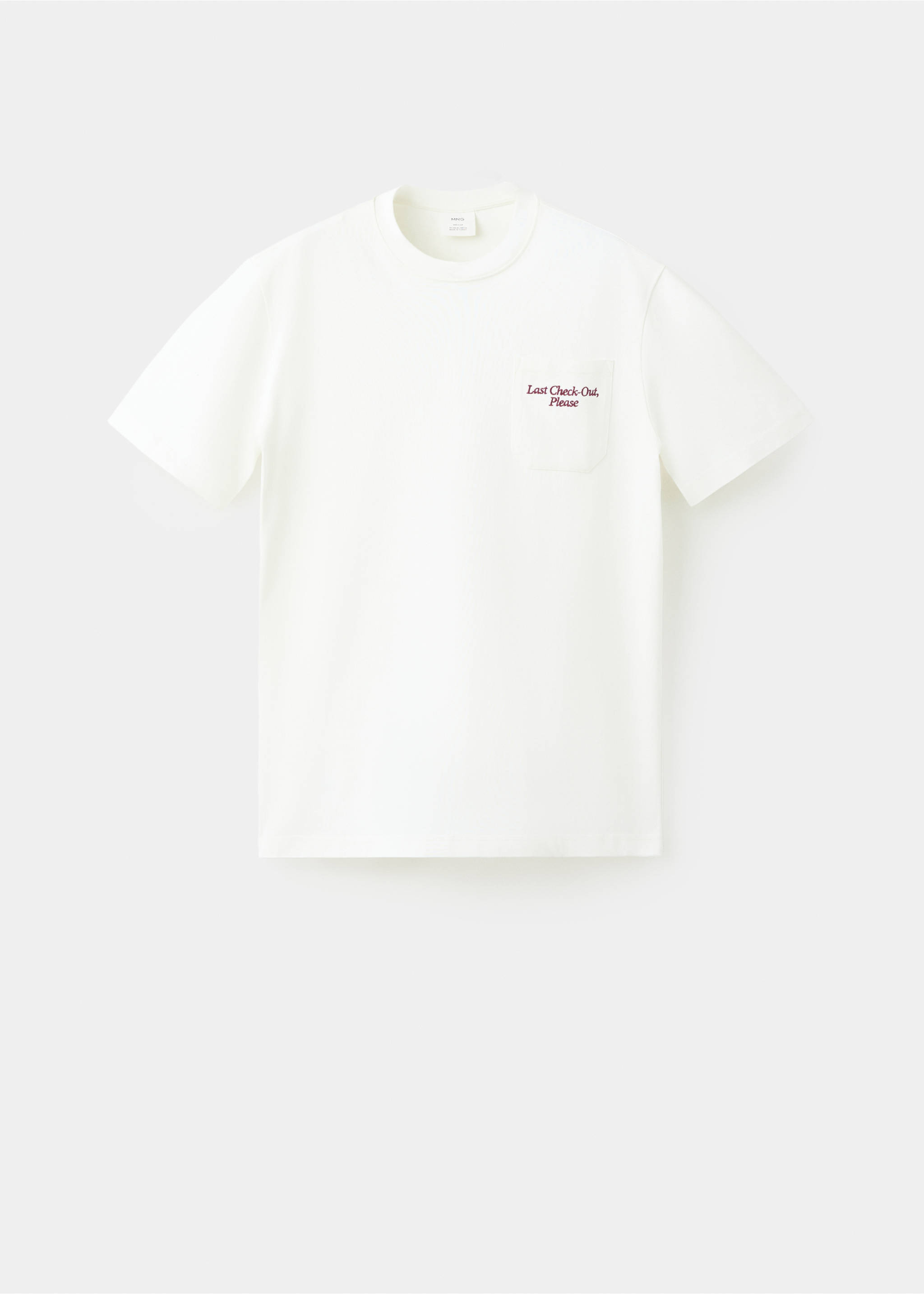 Tricou din 100% bumbac cu buzunar cu grafică brodată - Articol fără model, Alb. Ref: 27036000-00.