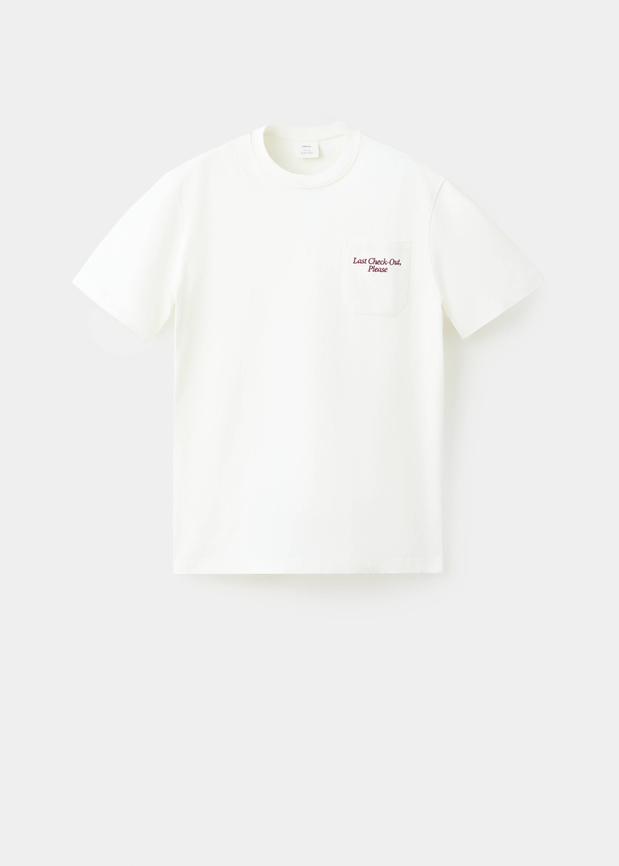 100% cotton T-shirt with embroidered graphic pocket - Article without model