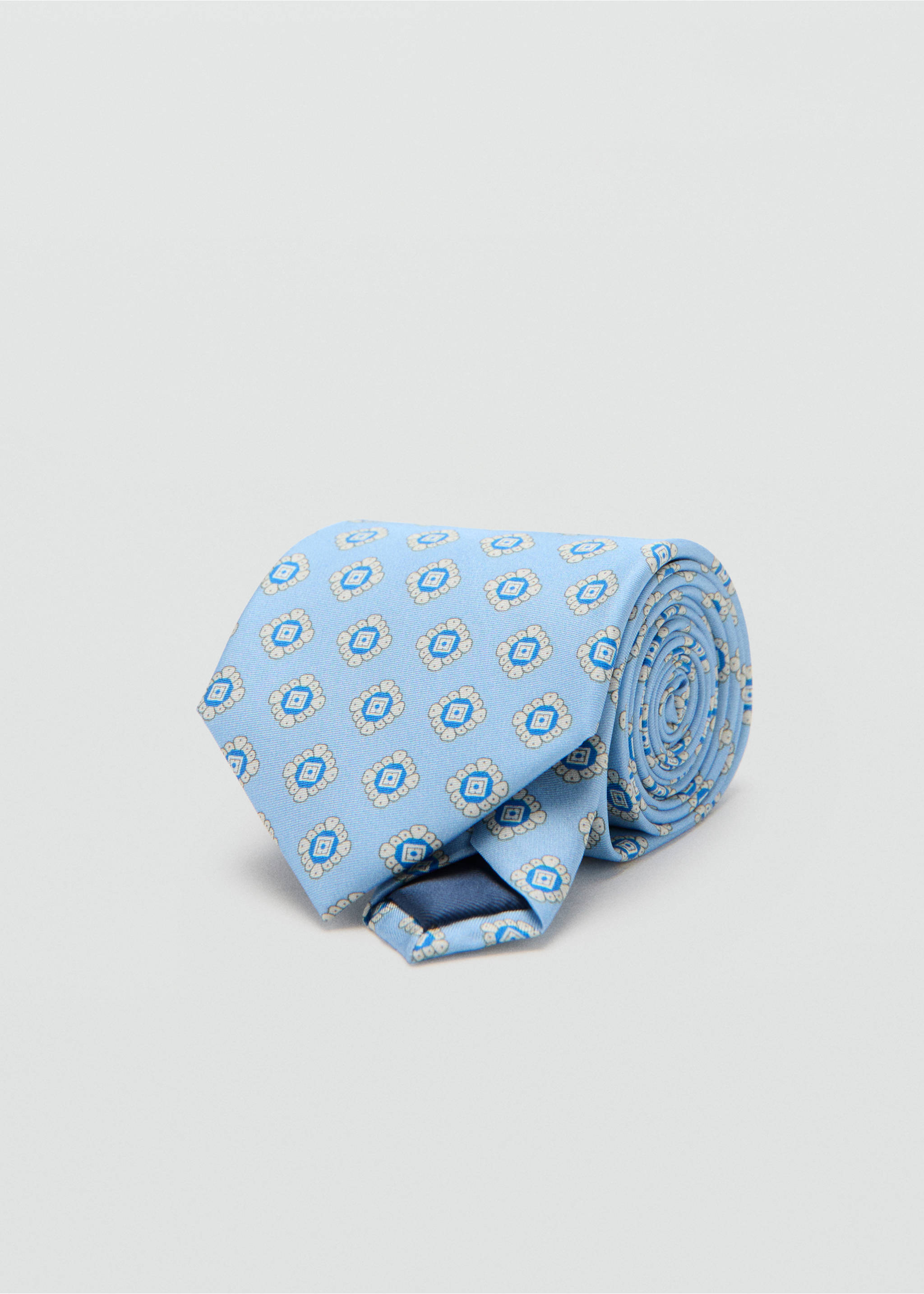 100% silk patterned tie - Medium plane, Sky Blue. Ref: 27036001-00.