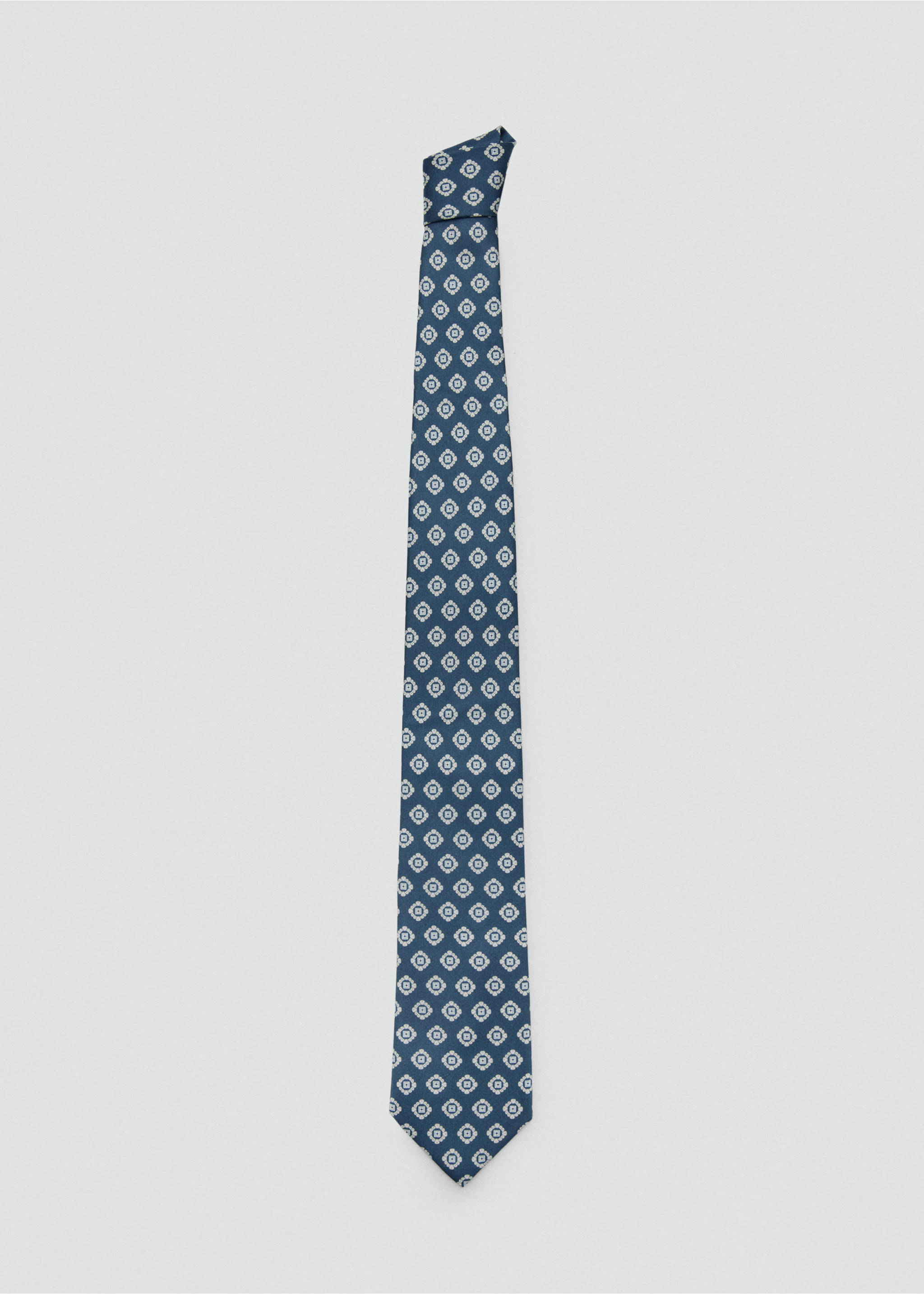 100% silk patterned tie - Article without model, Navy. Ref: 27036001-00.