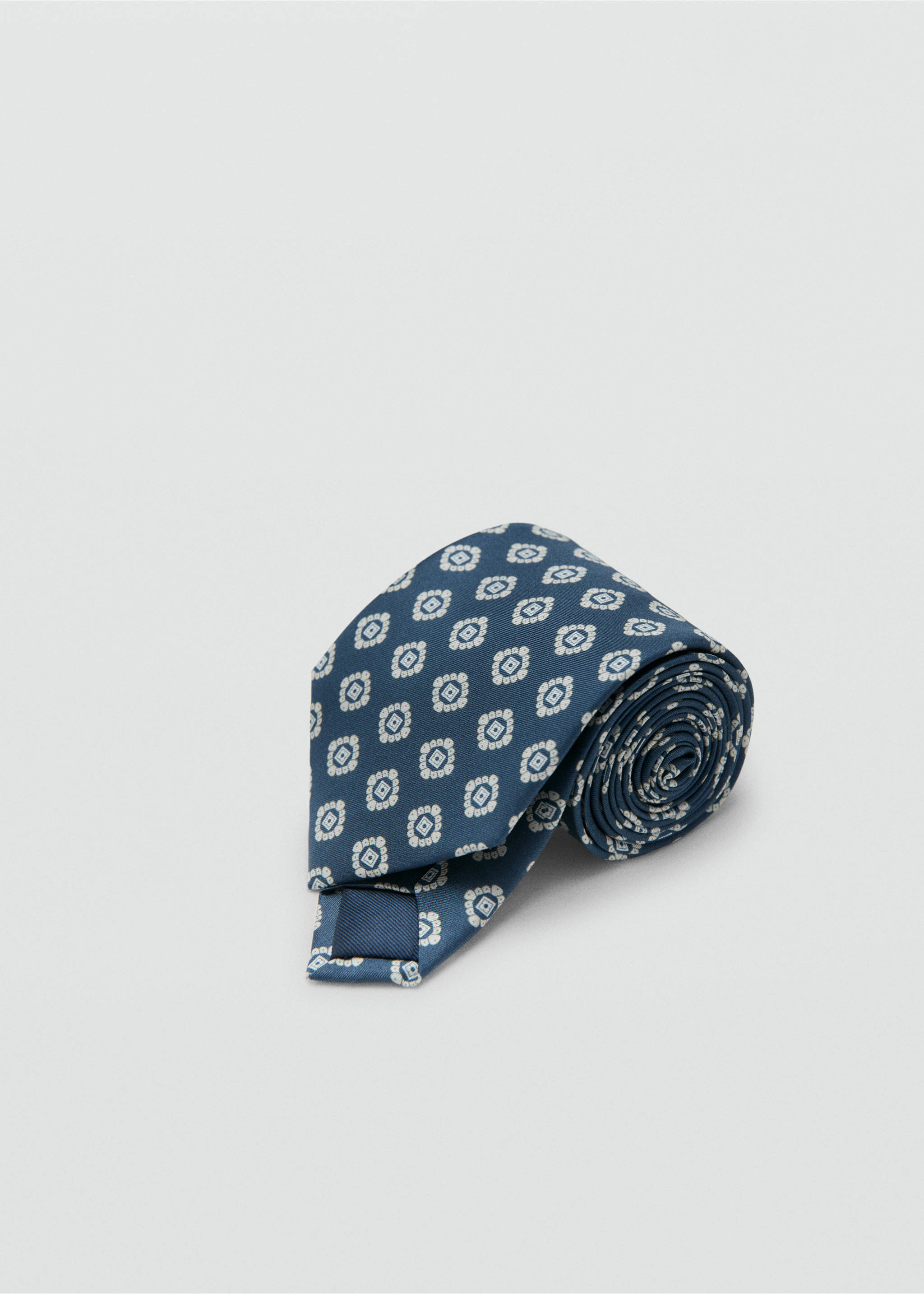 100% silk patterned tie - Medium plane, Navy. Ref: 27036001-00.