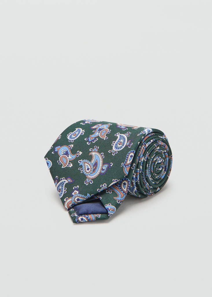 Krawatte aus 100 % Seide mit Paisley-Muster — Grün