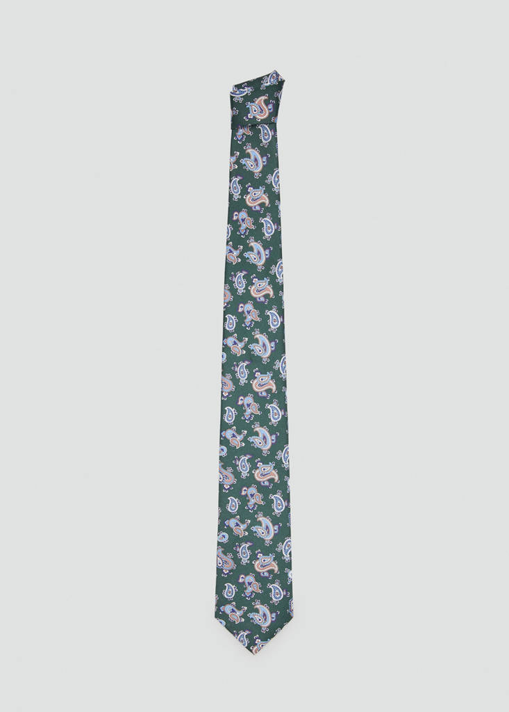 Krawatte aus 100 % Seide mit Paisley-Muster — Grün