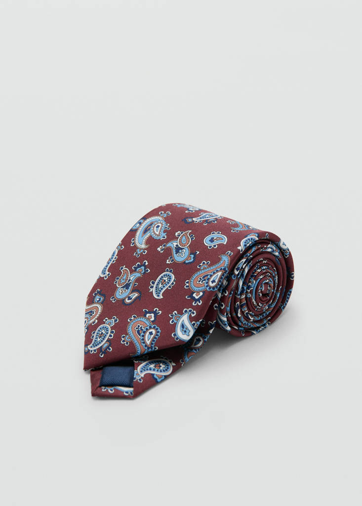 Krawatte aus 100 % Seide mit Paisley-Muster — Bordeaux
