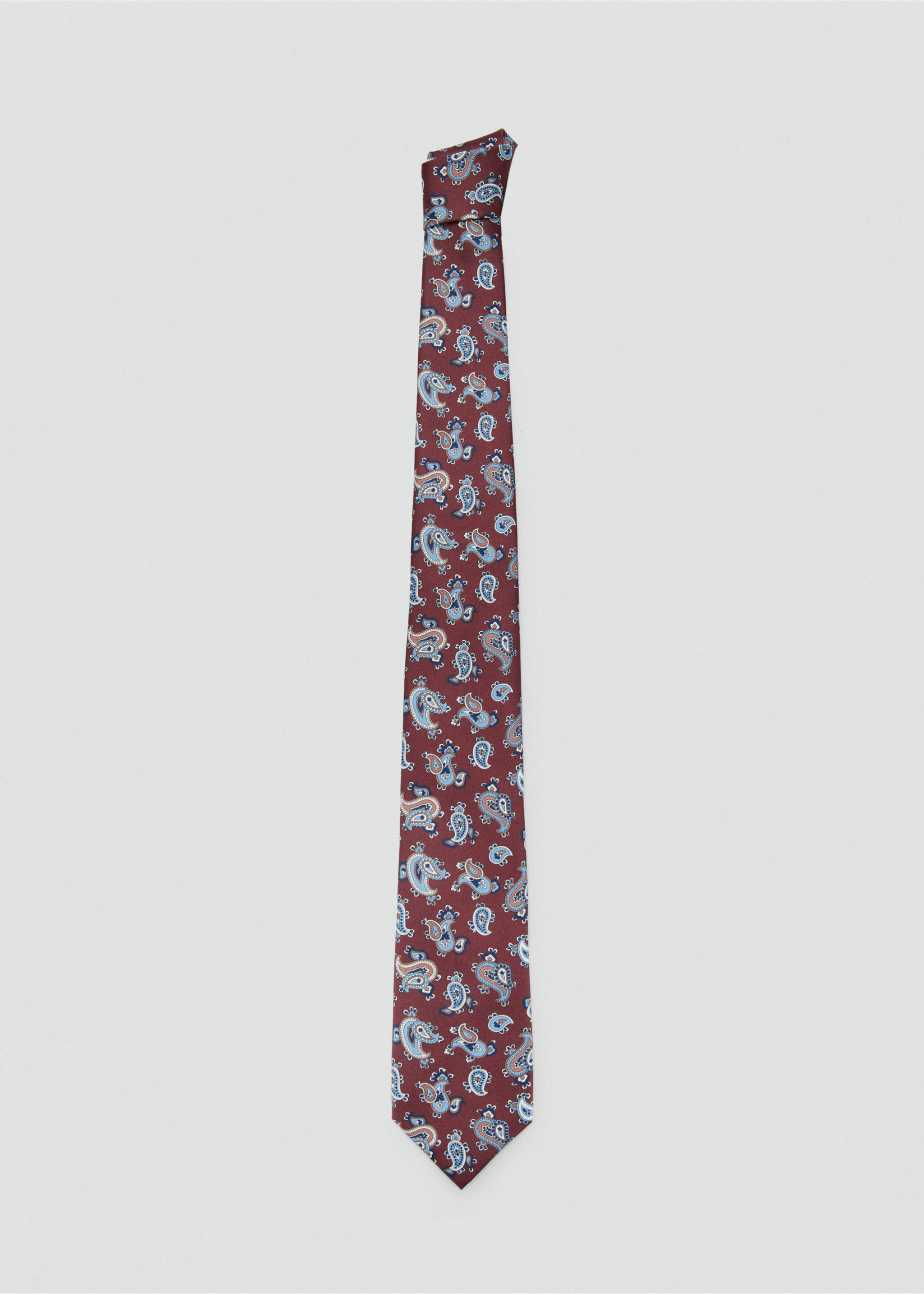 100% silk paisley print tie - Article without model, Burgundy. Ref: 27036003-00.