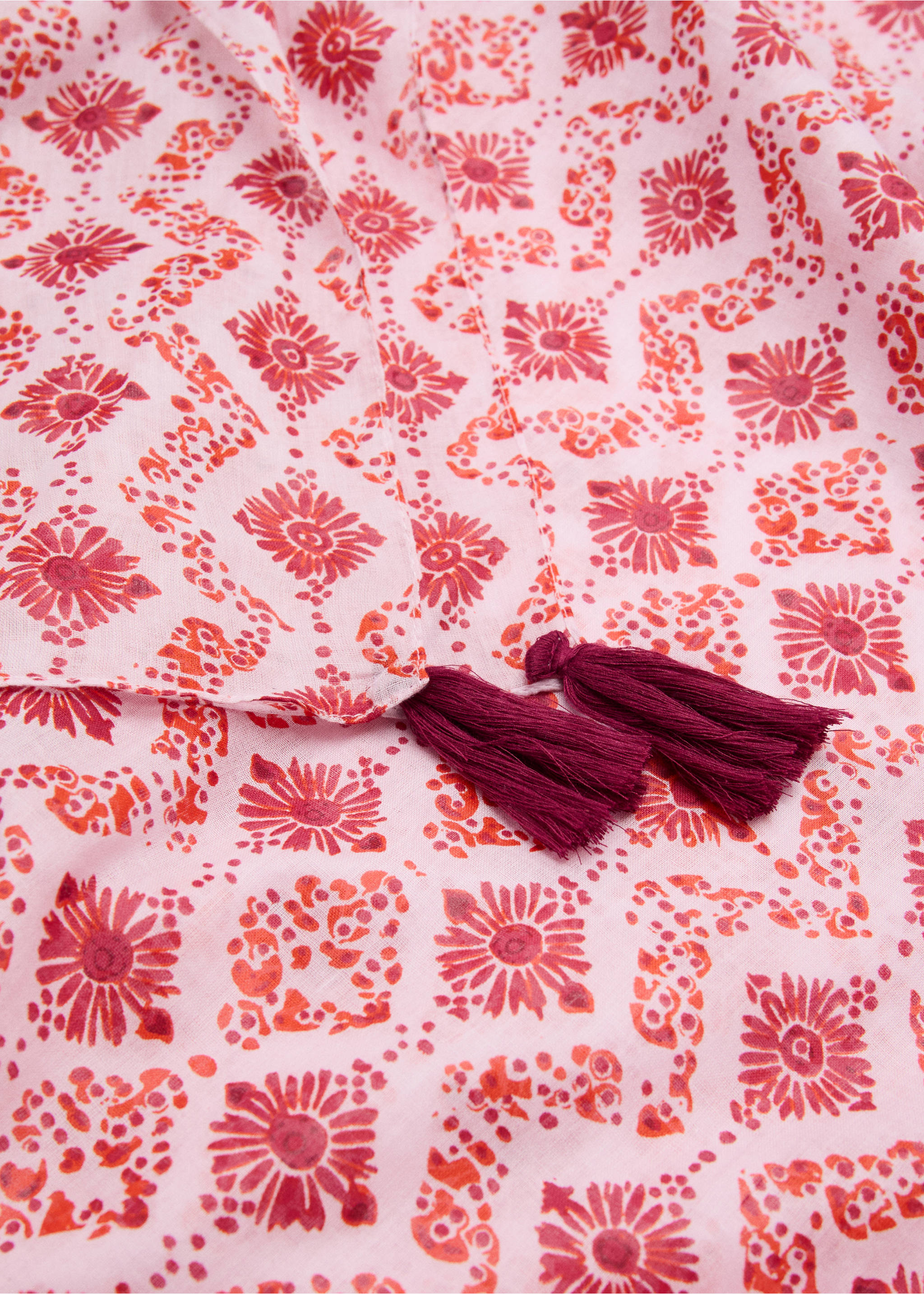 Printed pareo - Medium plane, Pink. Ref: 27036338-00.