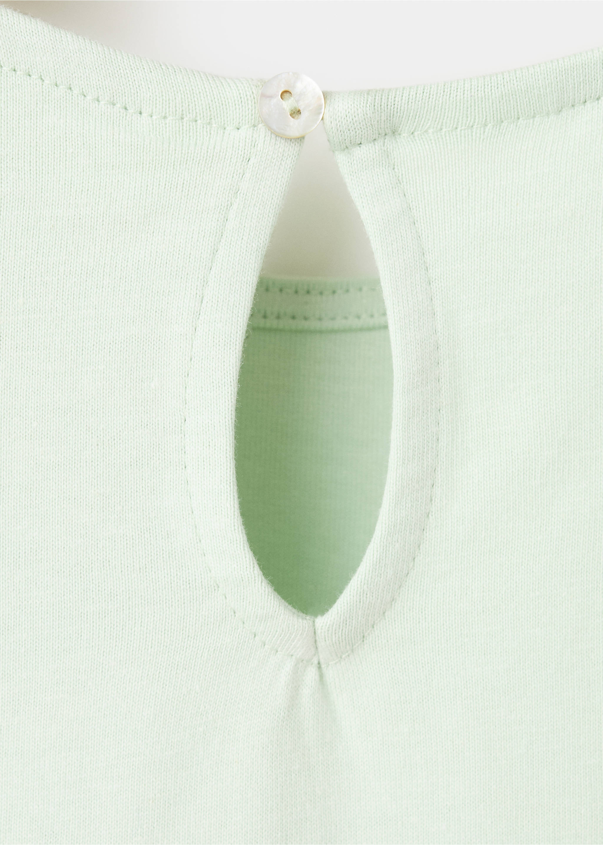 Camiseta algodón detalle flores - Detalle del artículo 0, Verde agua. Ref: 27036340-00.