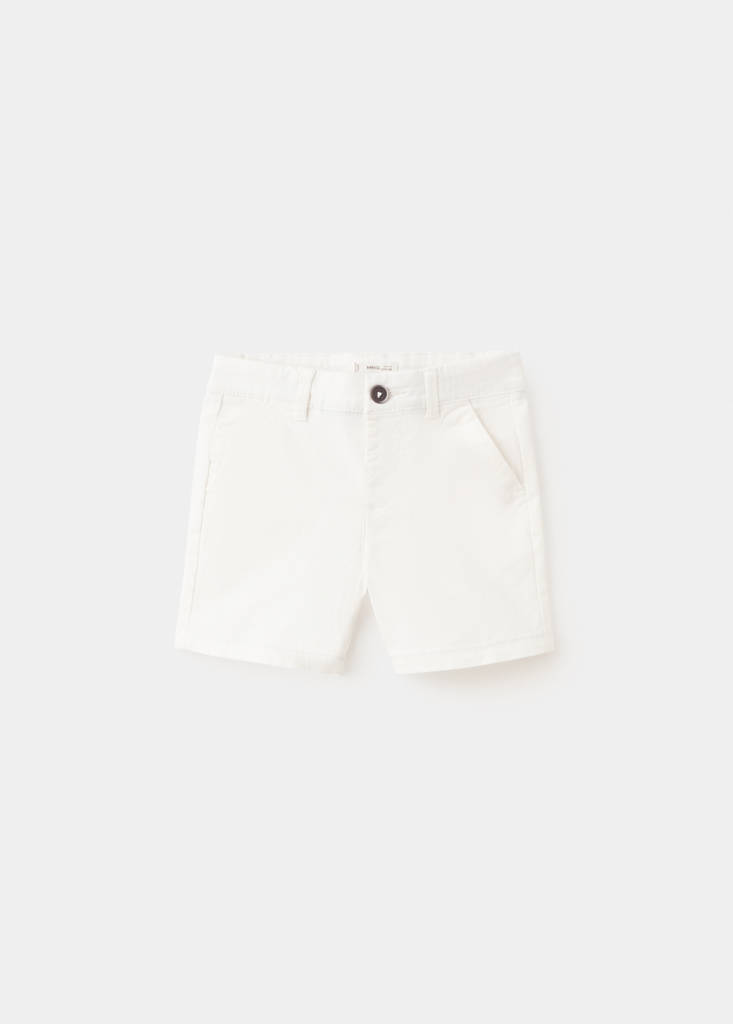 Straight cotton Bermuda shorts — White
