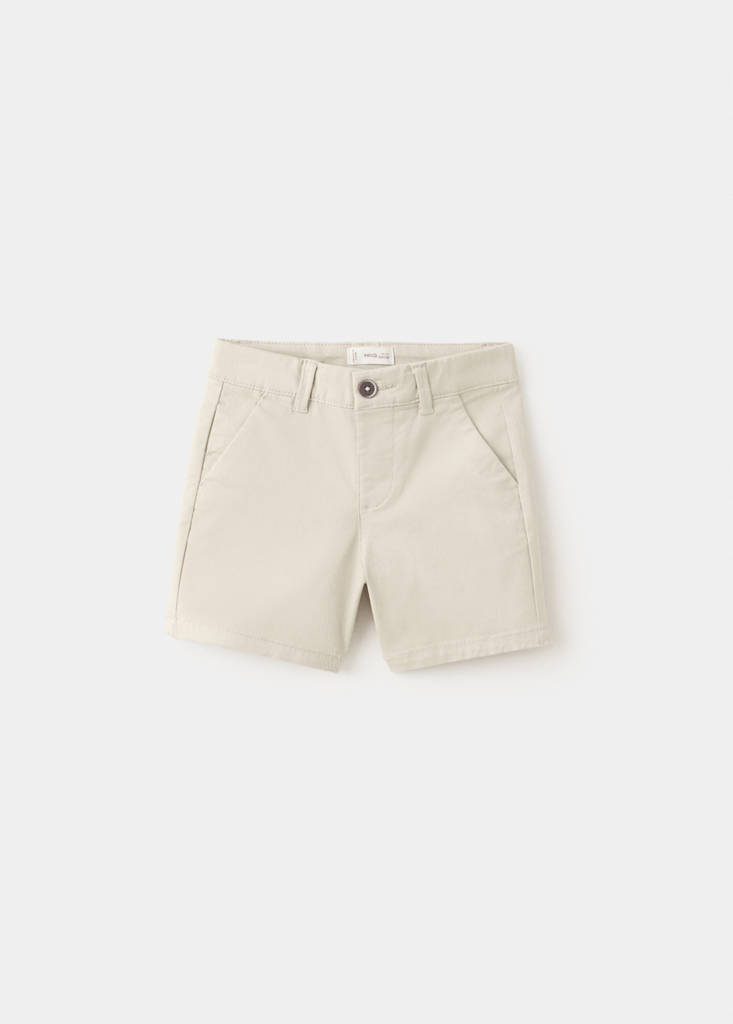 Straight cotton Bermuda shorts — Sand