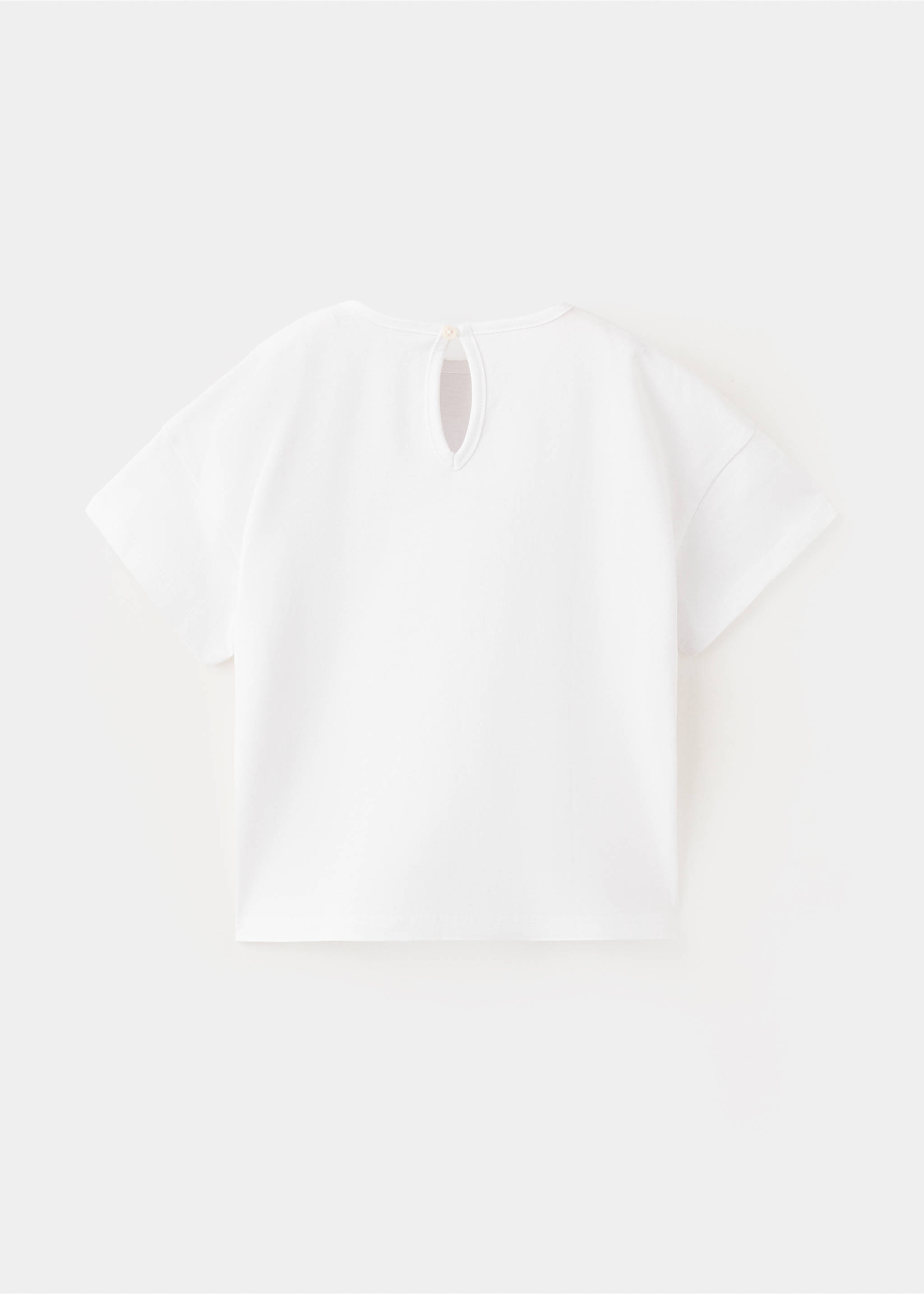 Cotton flower T-shirt - Reverse of the article, Off White. Ref: 27036342-00.