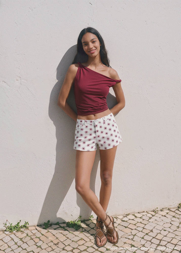 Floral print mini shorts — Off White