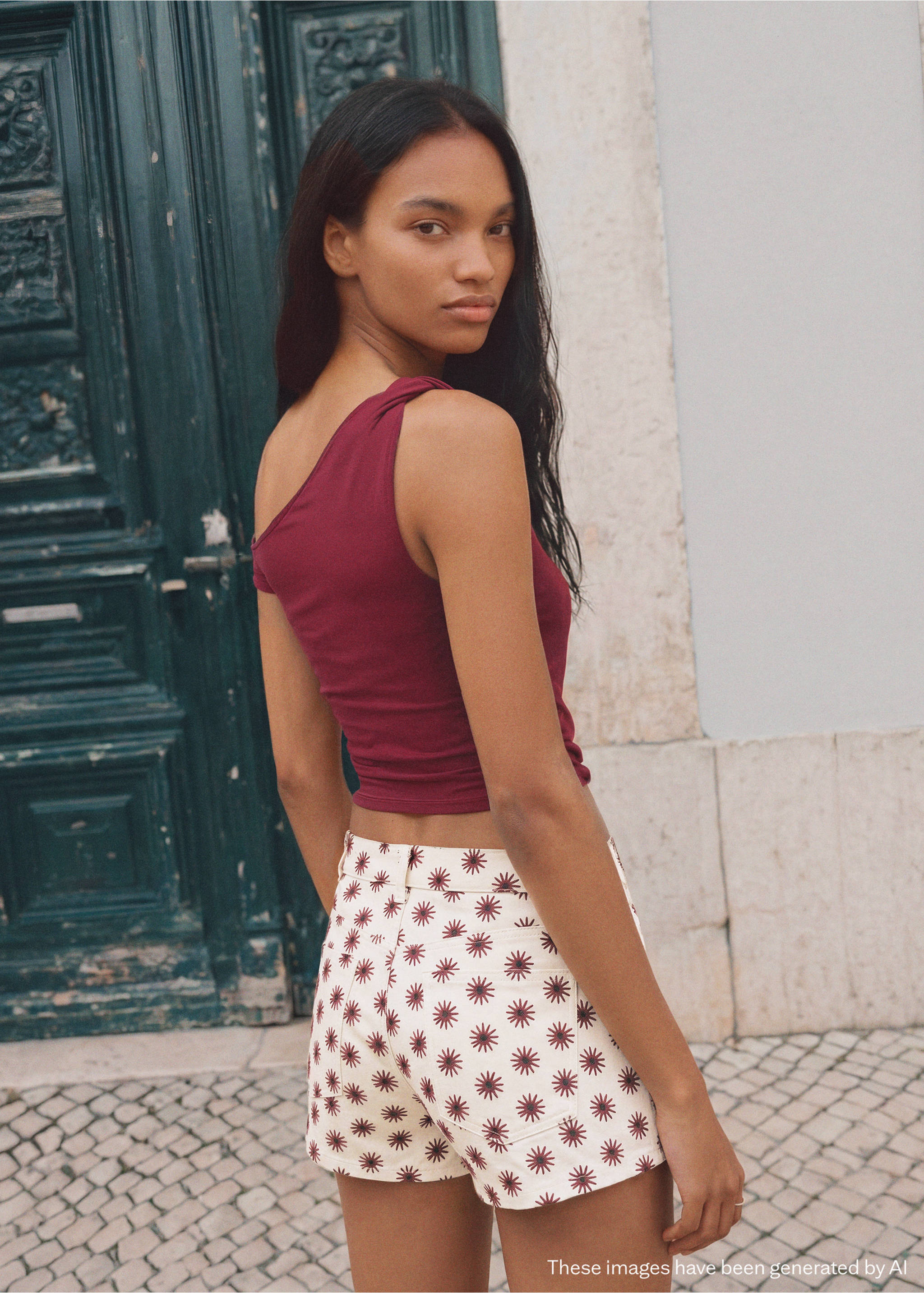 Minishorts estampat floral - Revers de l'article, Blanc trencat. Ref: 27036343-00.