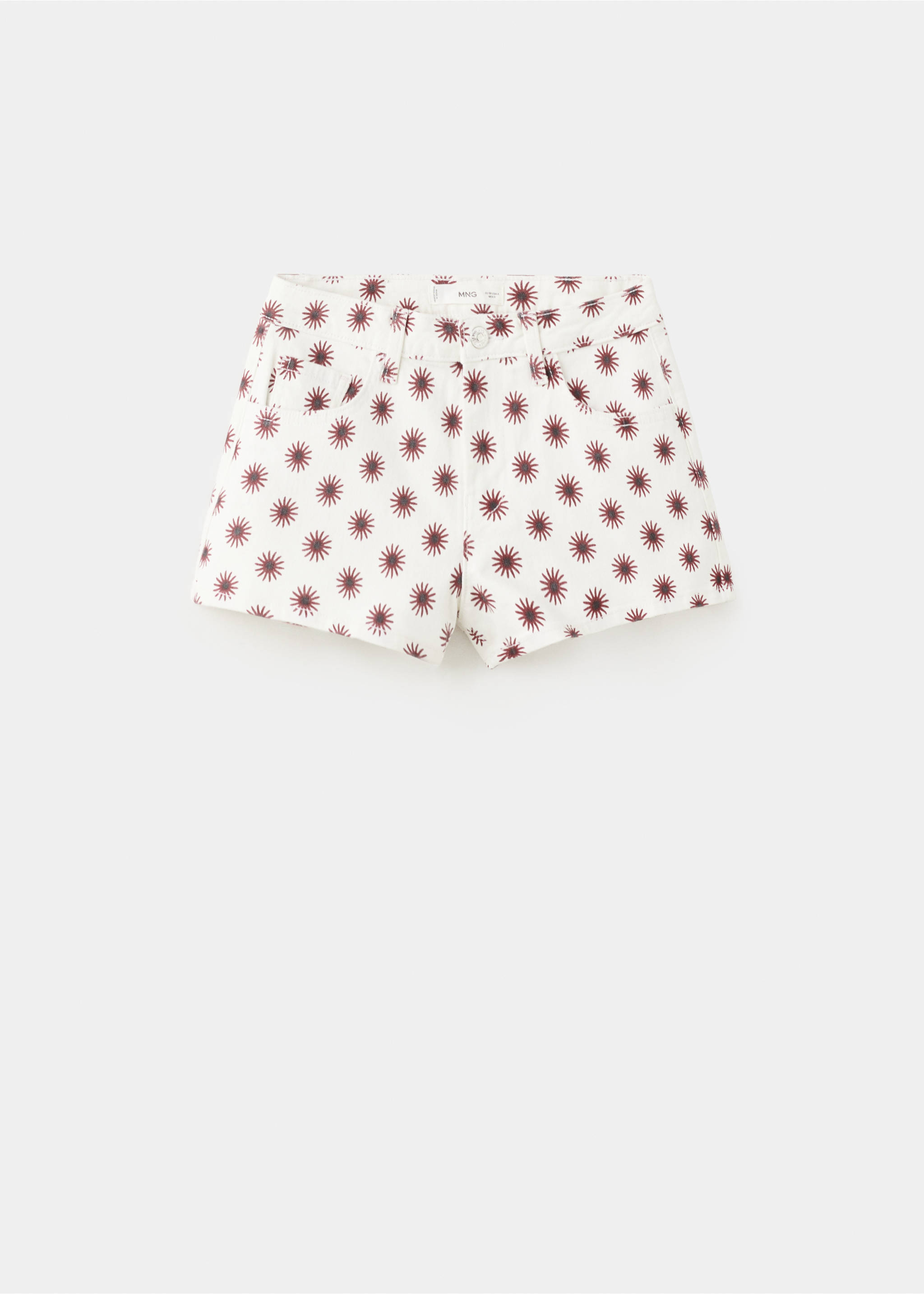Floral print mini shorts - Article without model, Off White. Ref: 27036343-00.