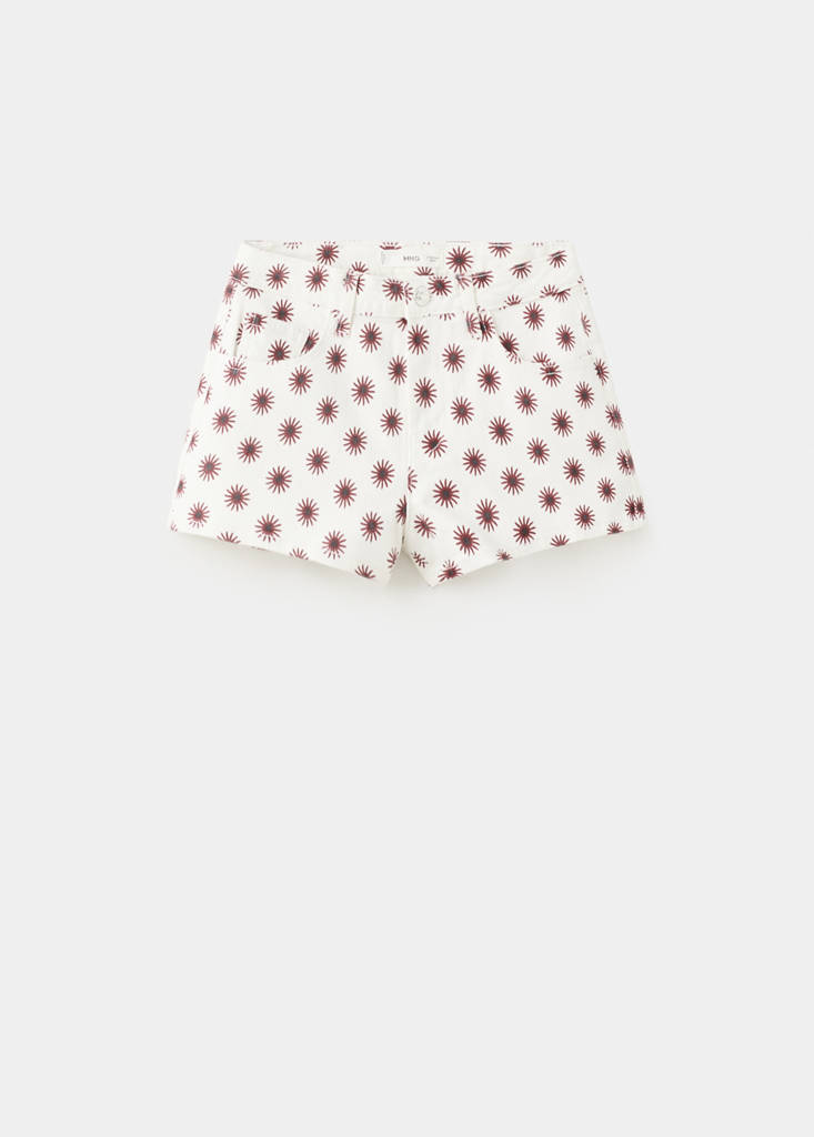Floral print mini shorts — Off White