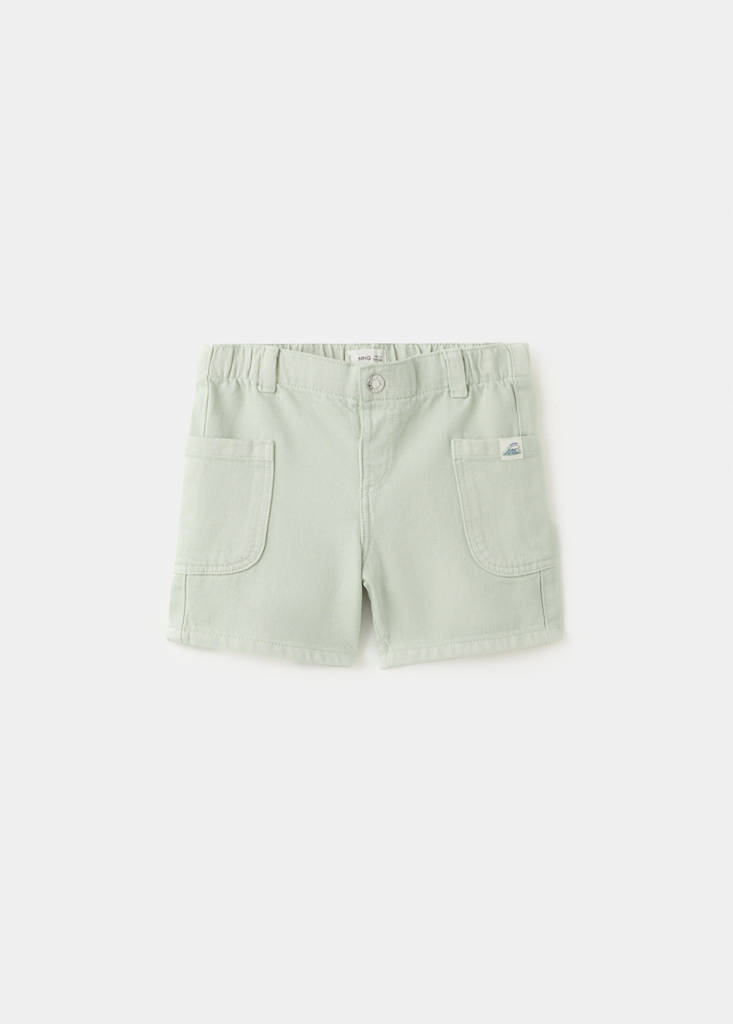 Straight cotton Bermuda shorts — Aqua Green