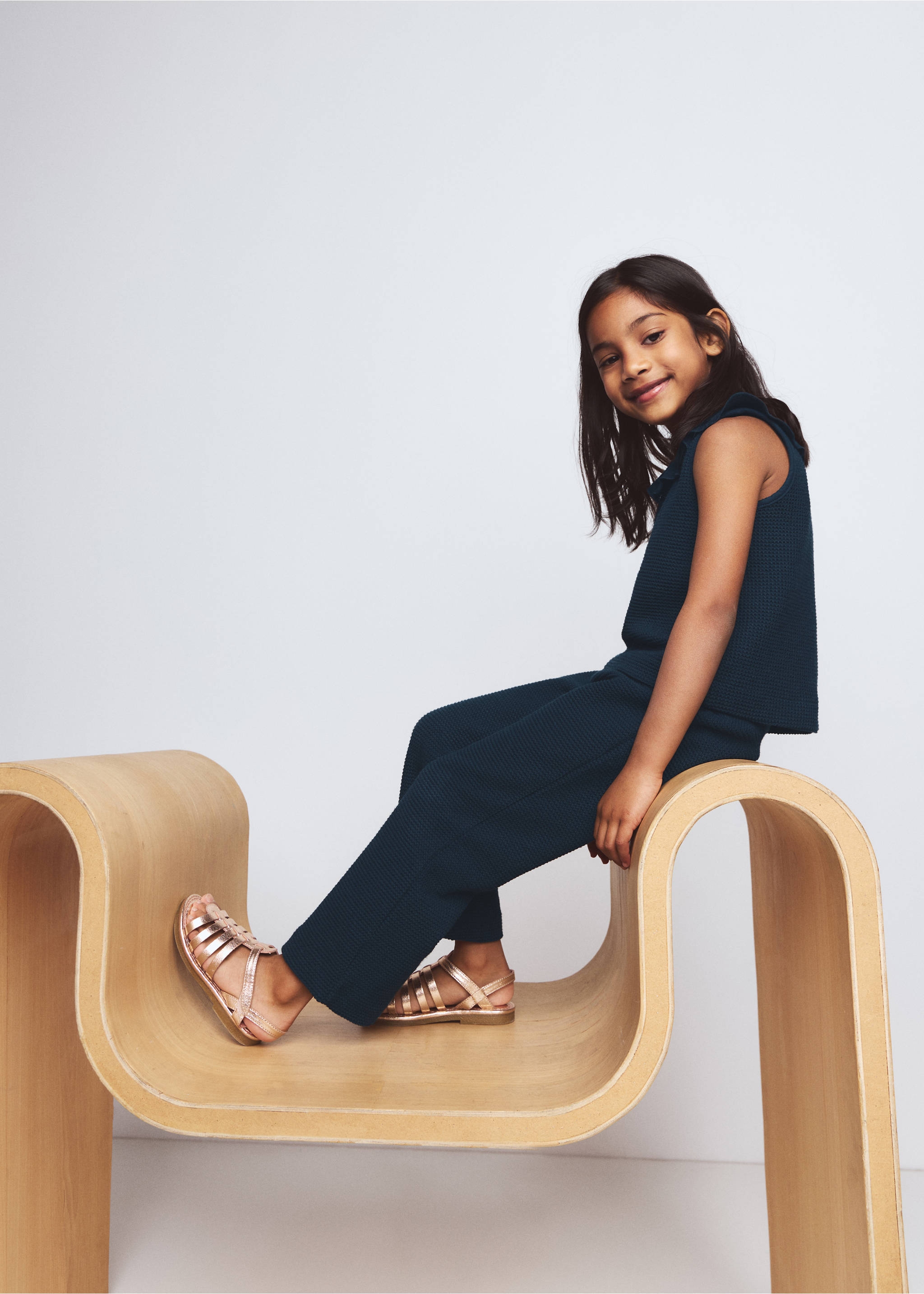 Maglietta cotone collo babydoll - Piano generale, Navy. Ref: 27036345-00.