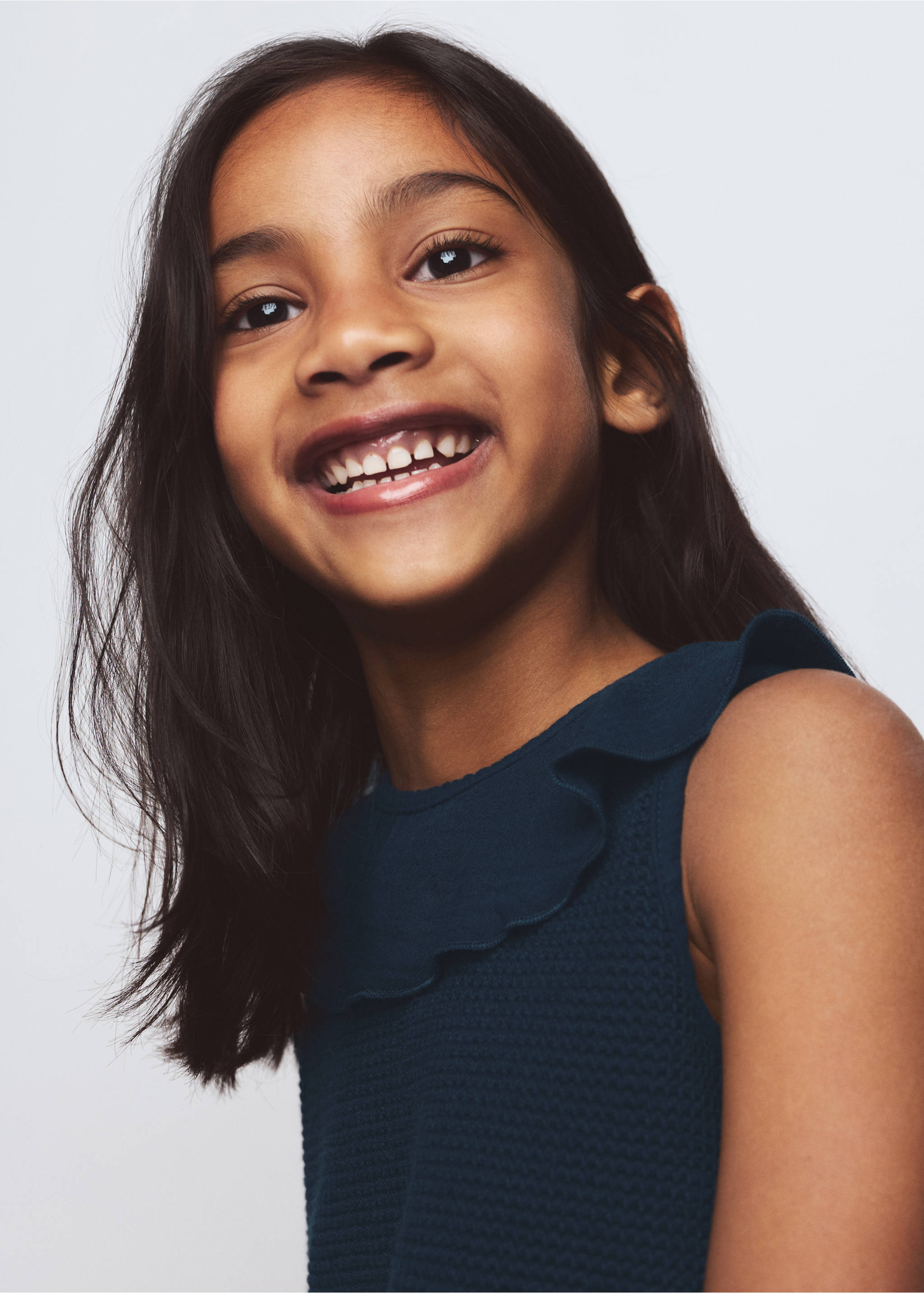 Maglietta cotone collo babydoll - Dettaglio dell'articolo 1, Navy. Ref: 27036345-00.