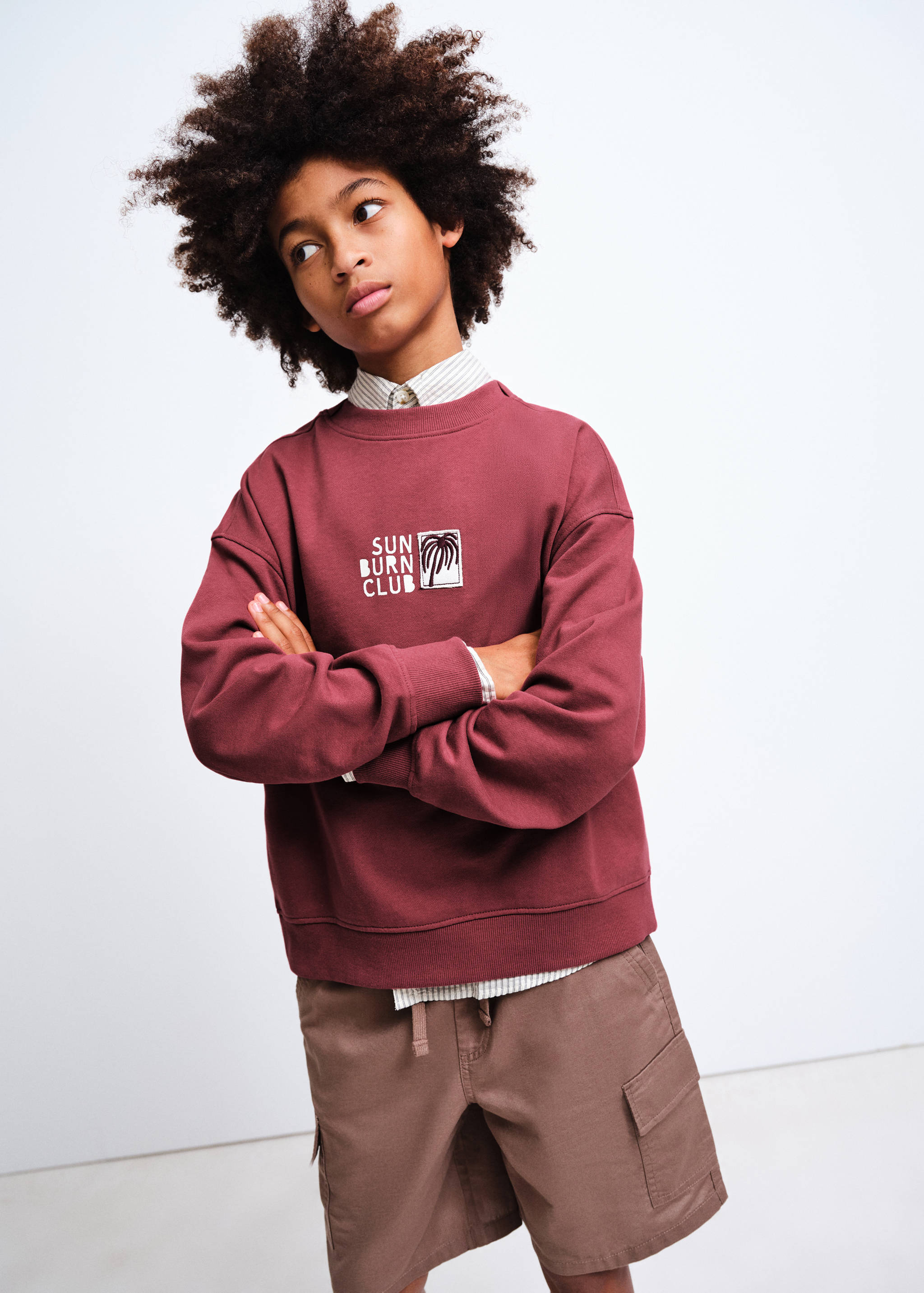 Sudadera oversize algodón estampada - Plano general