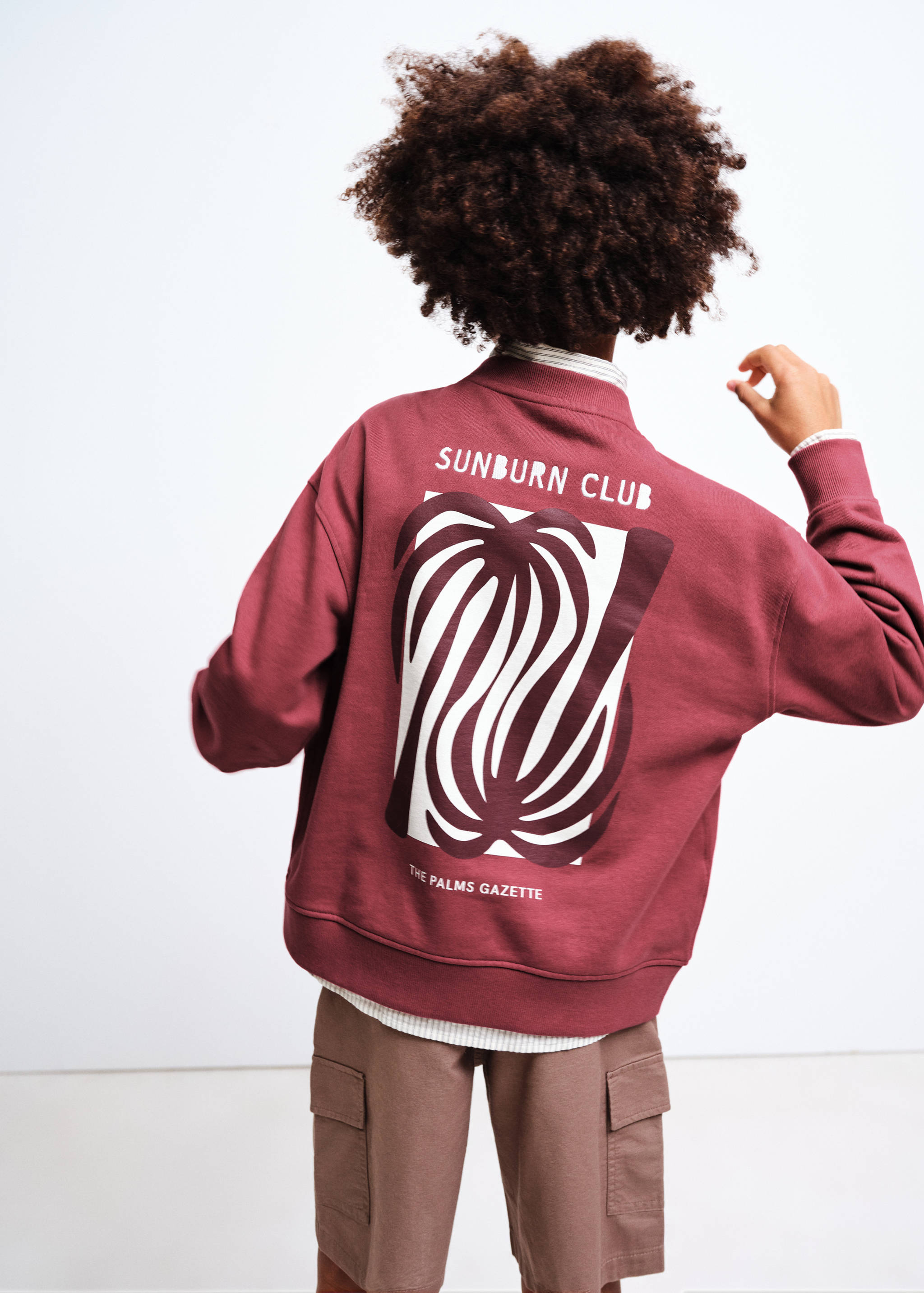 Sudadera oversize algodón estampada - Plano medio