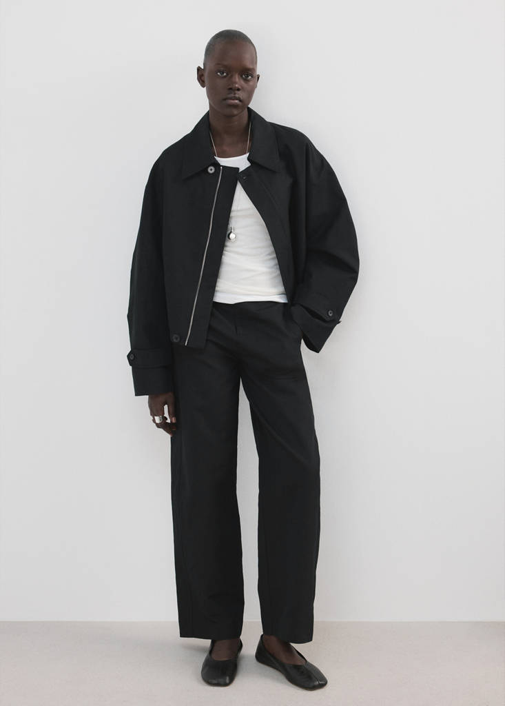 Zipper cotton jacket — Black