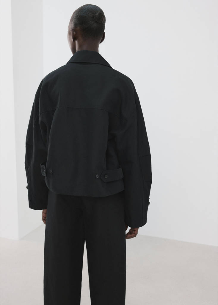 Zipper cotton jacket — Black