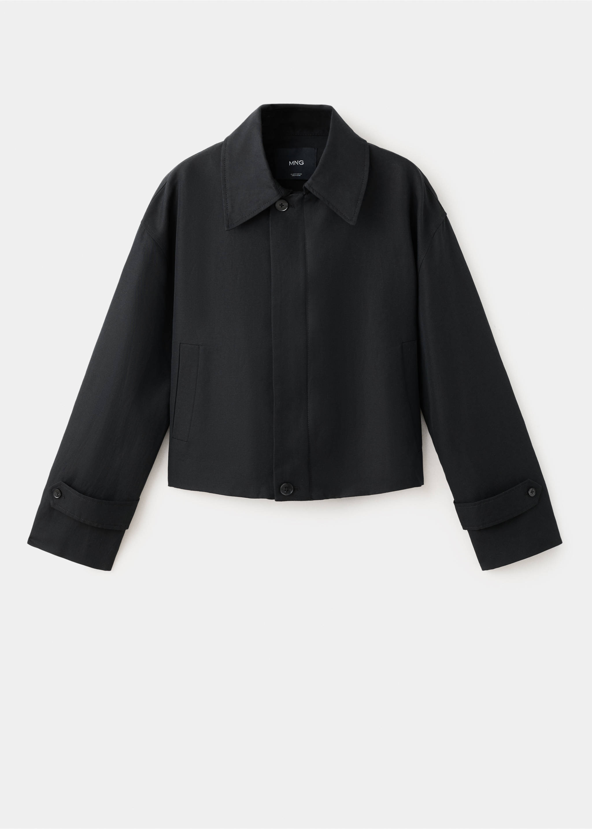 Veste coton fermeture Éclair - Article sans modèle, Noir. Ref: 27036347-00.