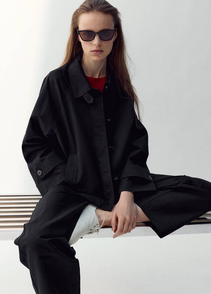 Zipper cotton jacket — Black