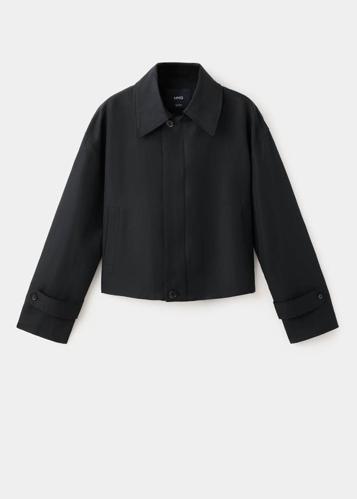 Zipper cotton jacket — Black