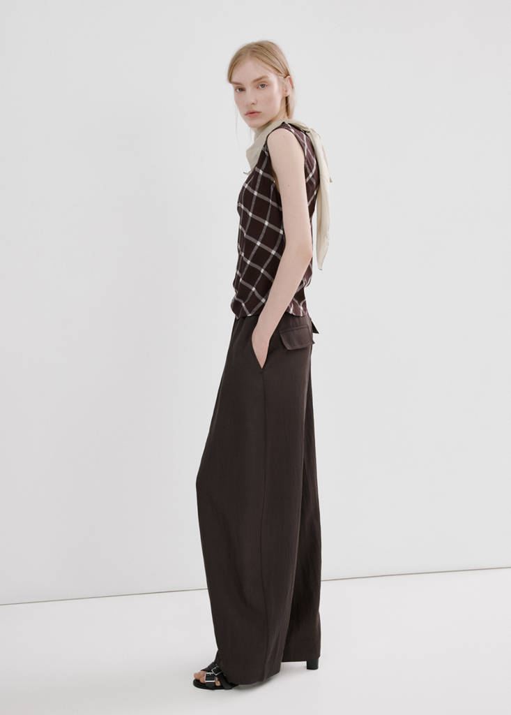 Mid-rise lyocell trousers — Purple