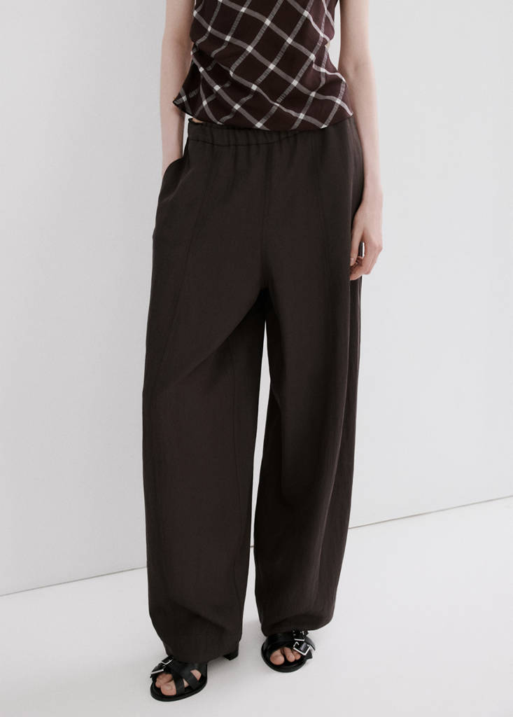 Mid-rise lyocell trousers — Purple
