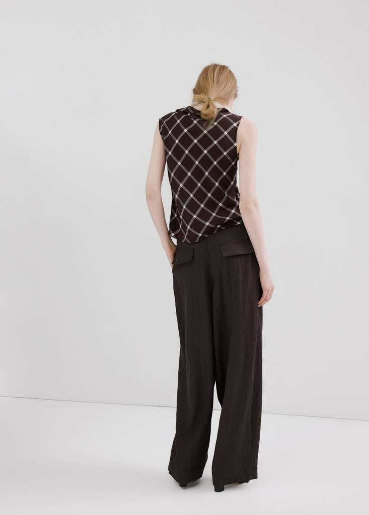 Mid-rise lyocell trousers — Purple