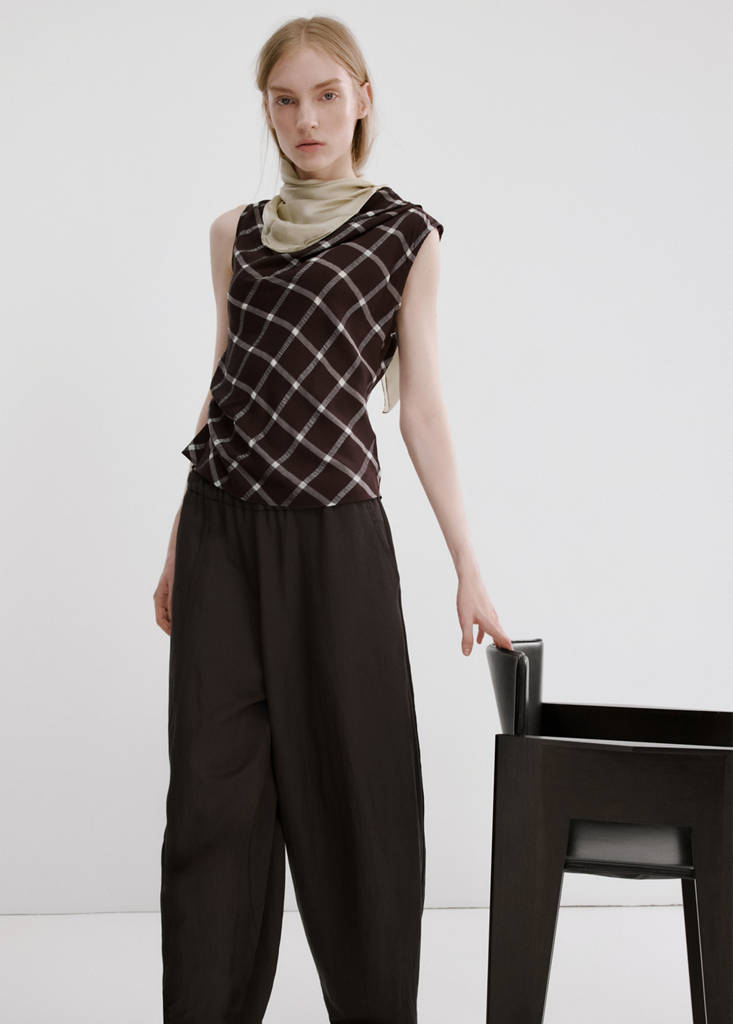 Mid-rise lyocell trousers — Purple
