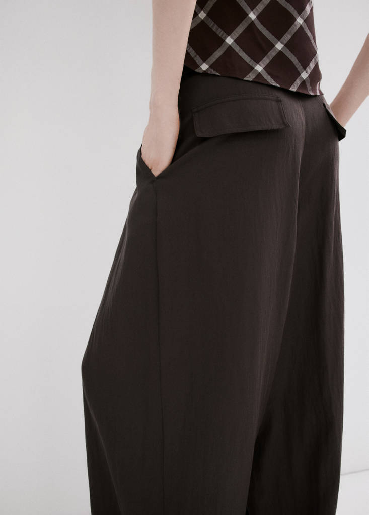 Mid-rise lyocell trousers — Purple