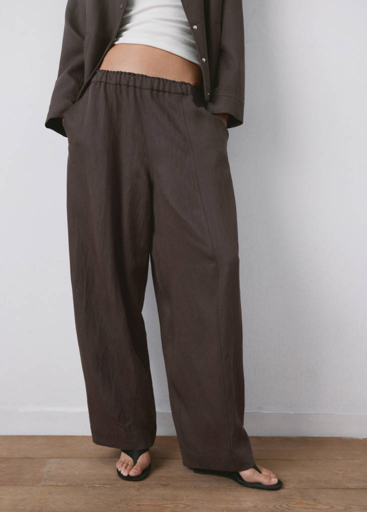 Mid-rise lyocell trousers — Purple