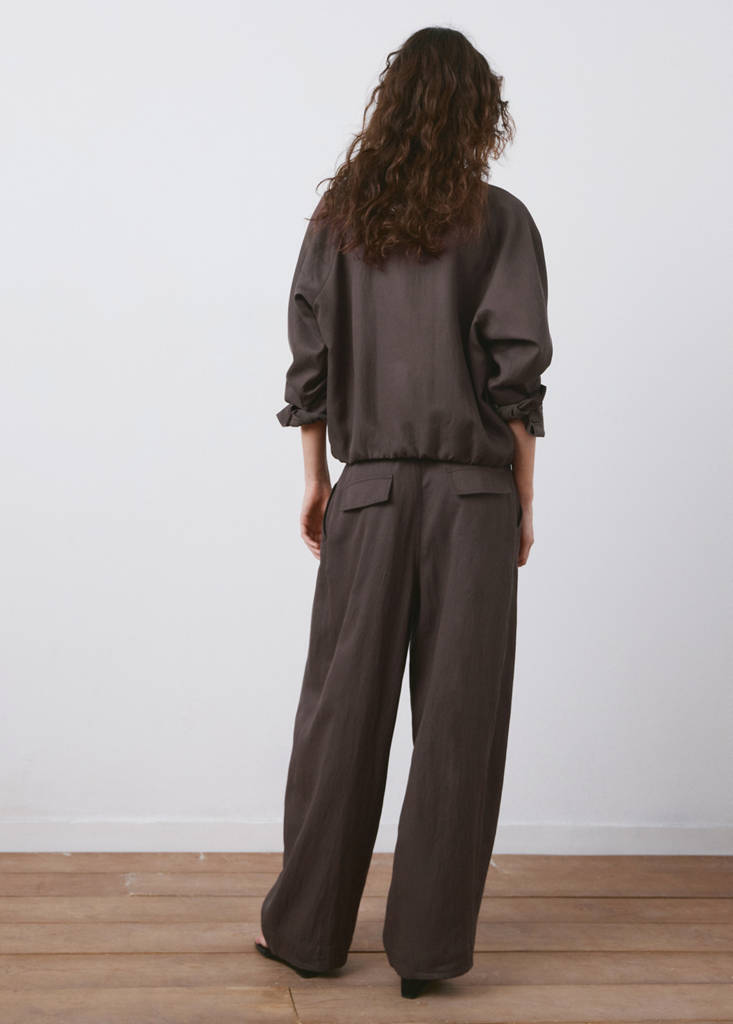 Mid-rise lyocell trousers — Purple