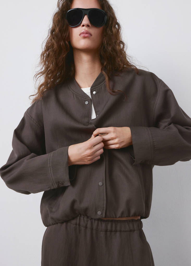 Mid-rise lyocell trousers — Purple