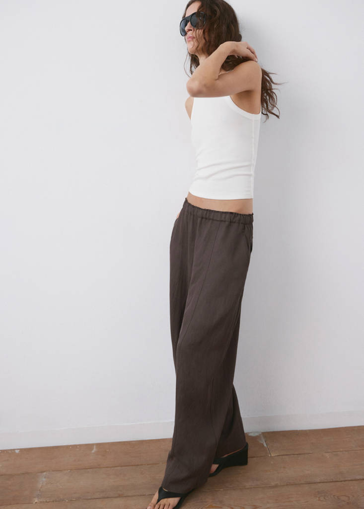 Mid-rise lyocell trousers — Purple
