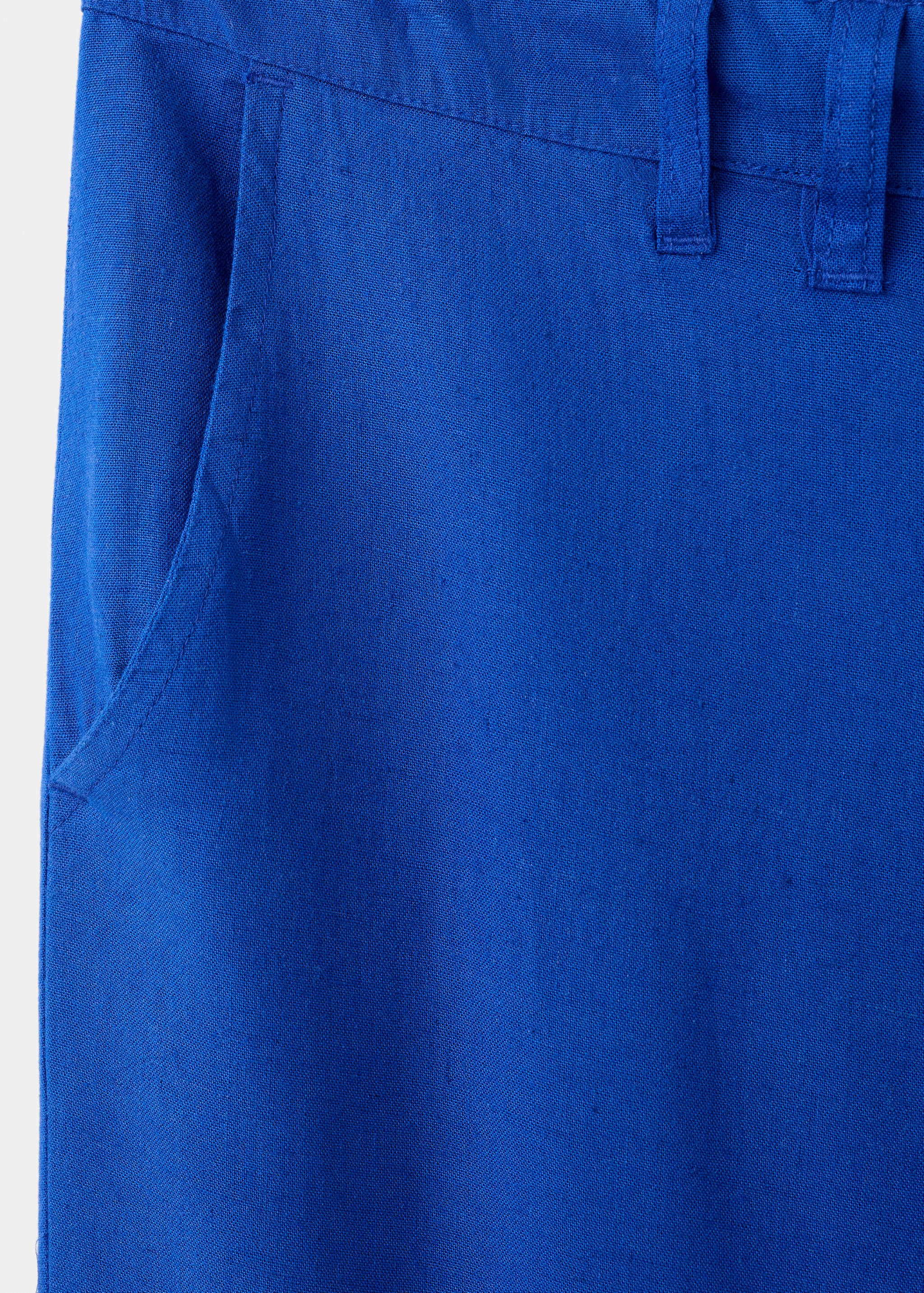 بنطال من الكتان المختلط بتفصيلة مستقيمة - تفاصيل المنتج 0