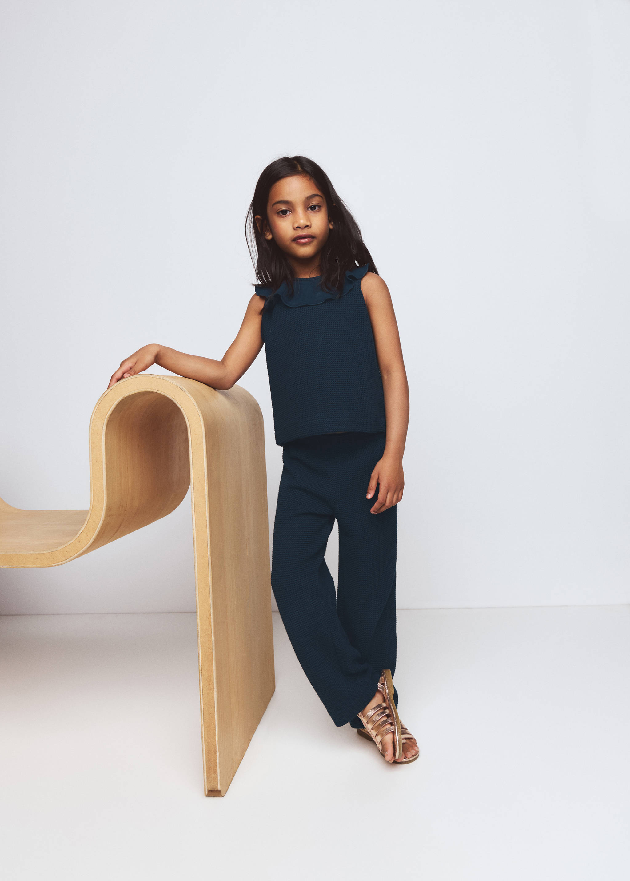 Straight-fit cotton trousers - General plane