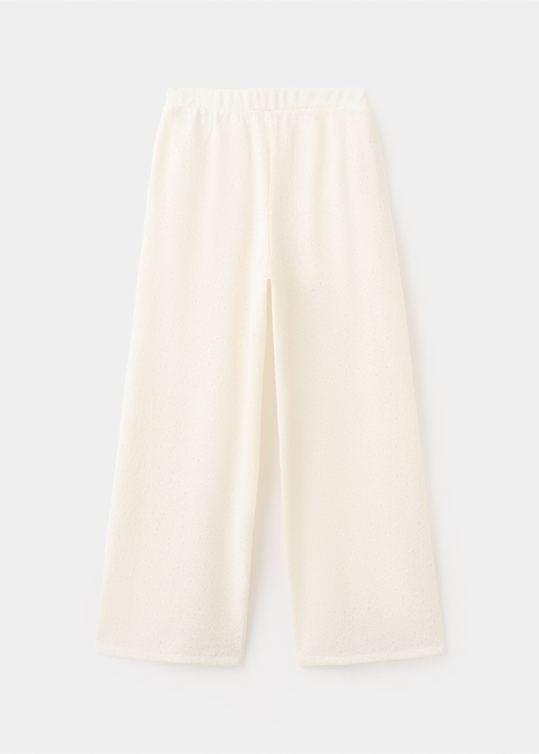 Straight knitted trousers - Reverse of the article, Ecru. Ref: 27036351-00.