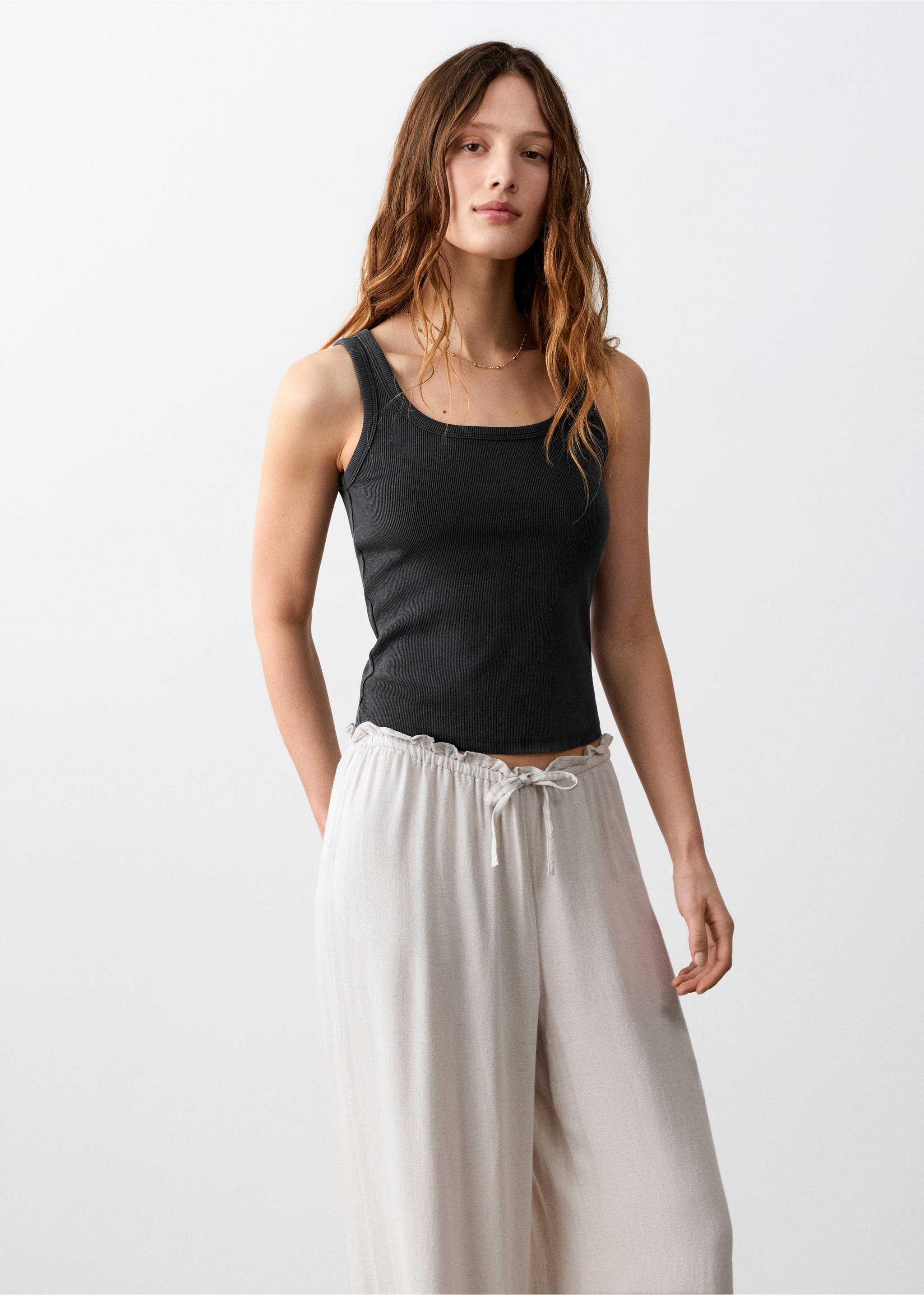 Essential cotton top - Medium plane, Charcoal. Ref: 27036353-00.