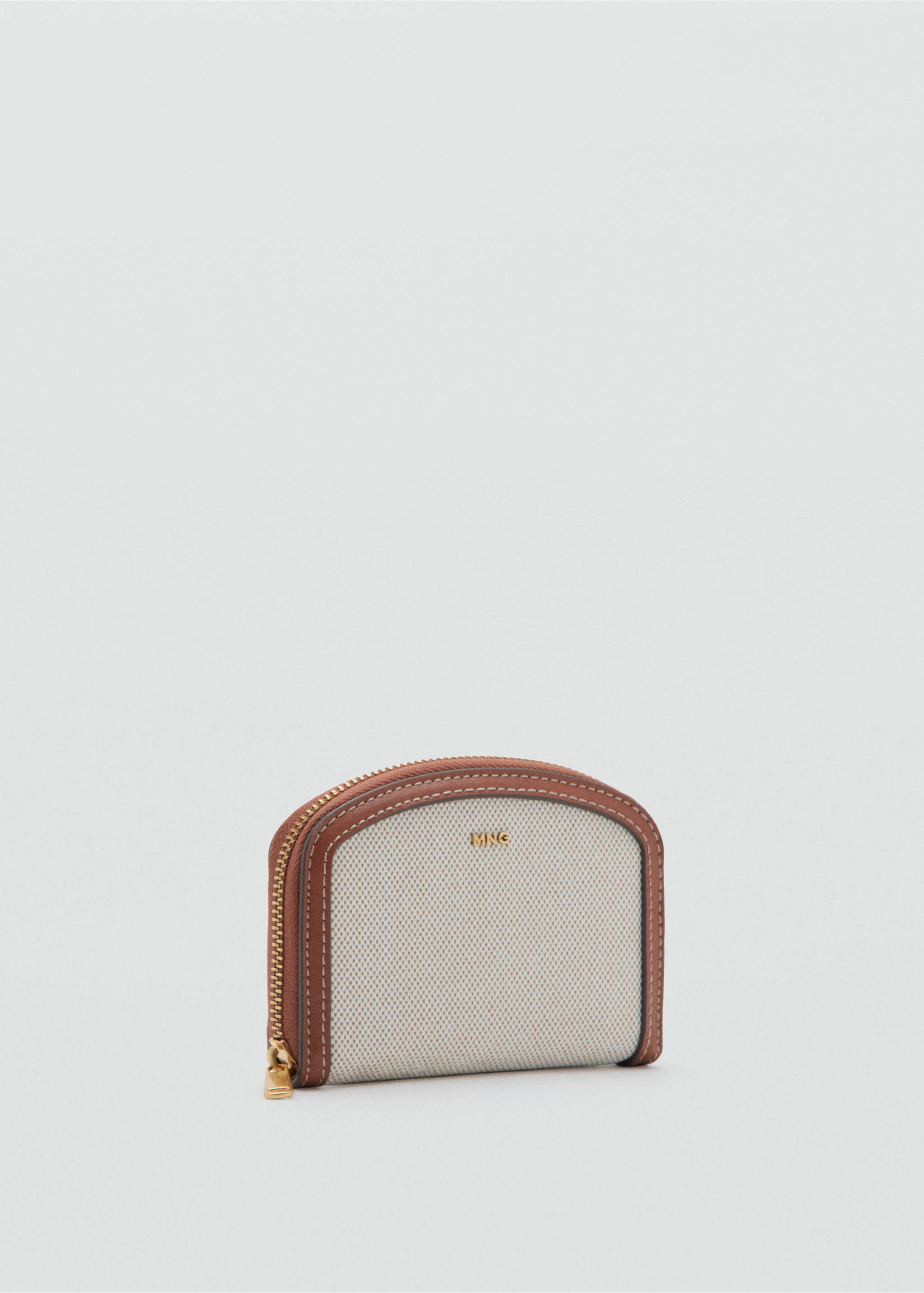 Portefeuille en canvas contrastée - Plan moyen, Beige. Ref: 27036354-00.