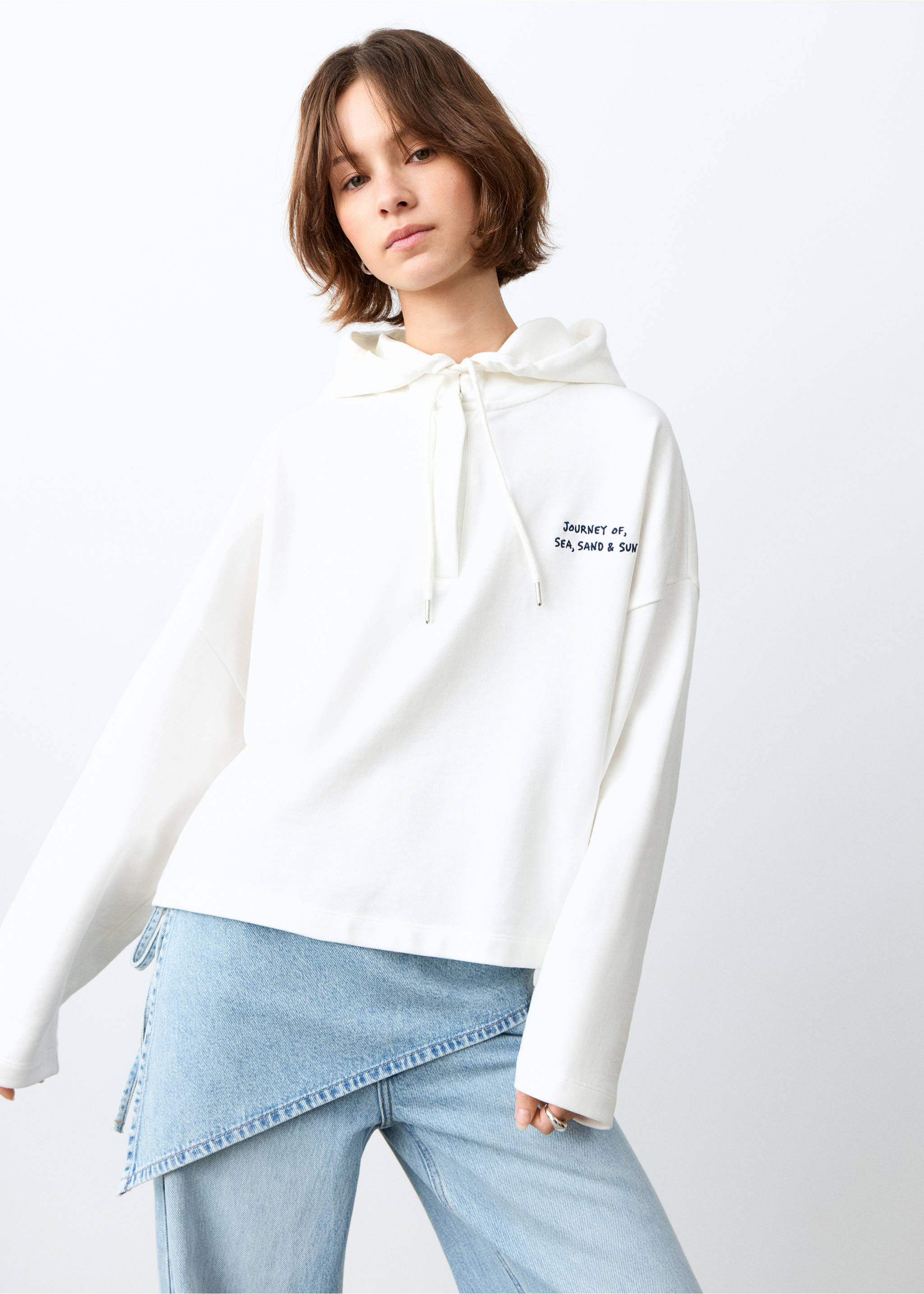 Message cotton sweatshirt - Medium plane, Off White. Ref: 27036356-00.